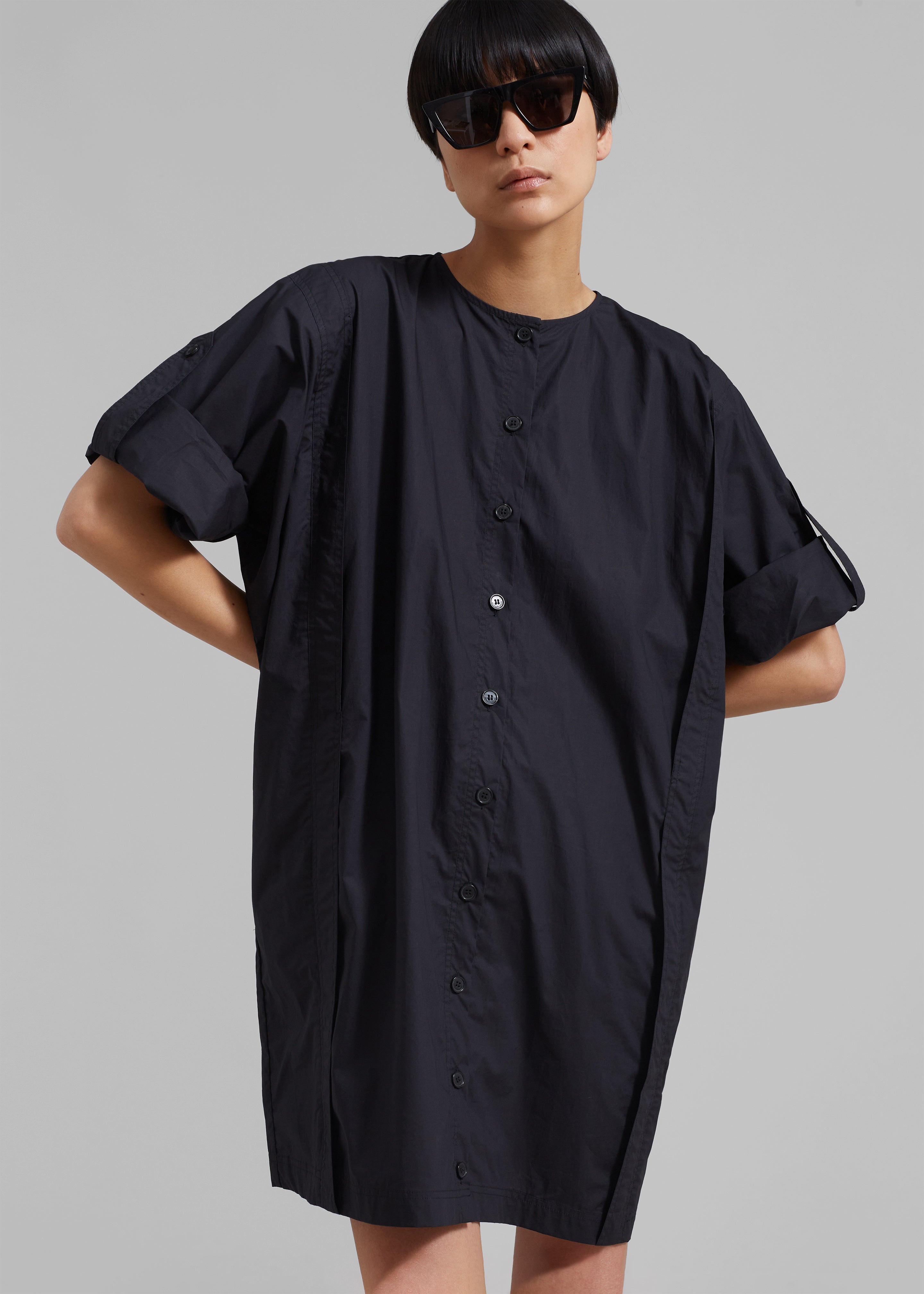 By Malene Birger Amalas Organic Cotton Shirt Dress - Black - 6