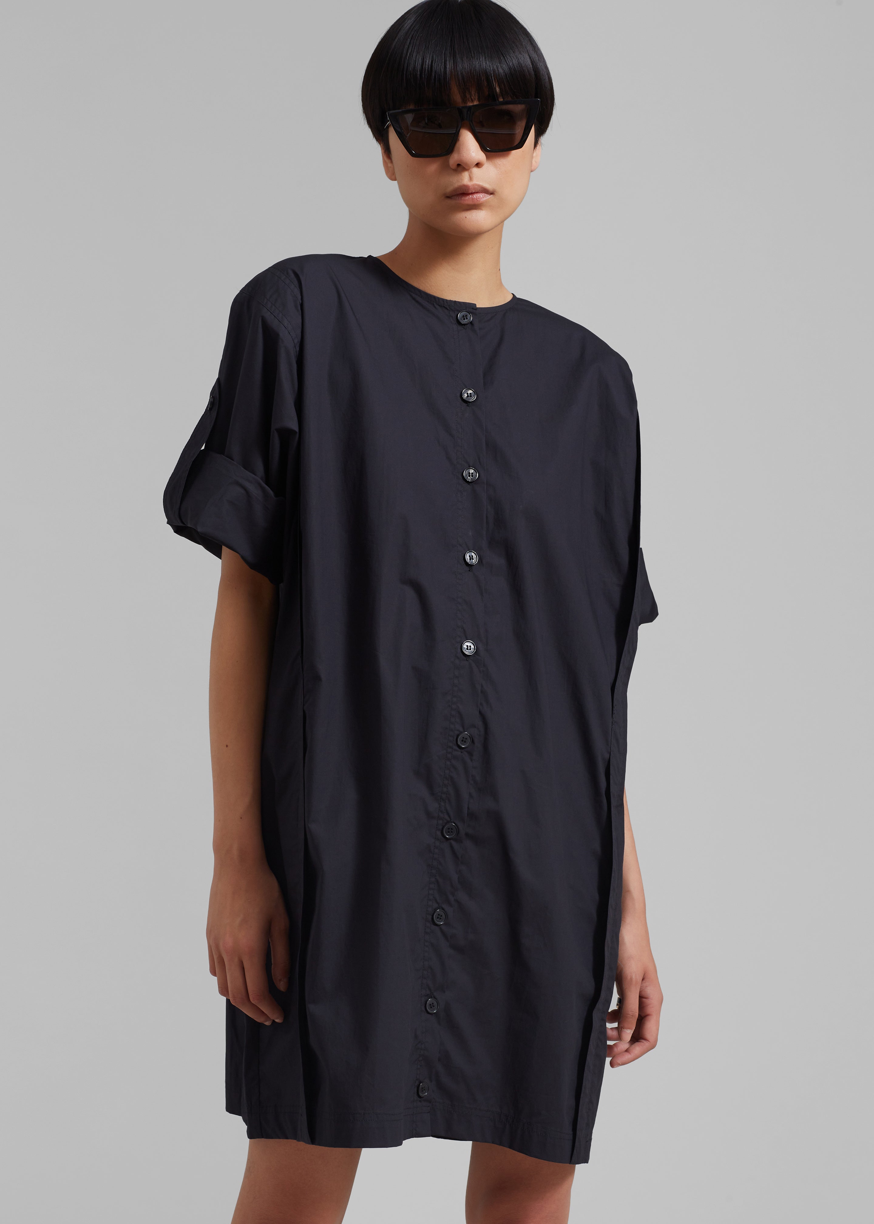 By Malene Birger Amalas Organic Cotton Shirt Dress - Black - 9