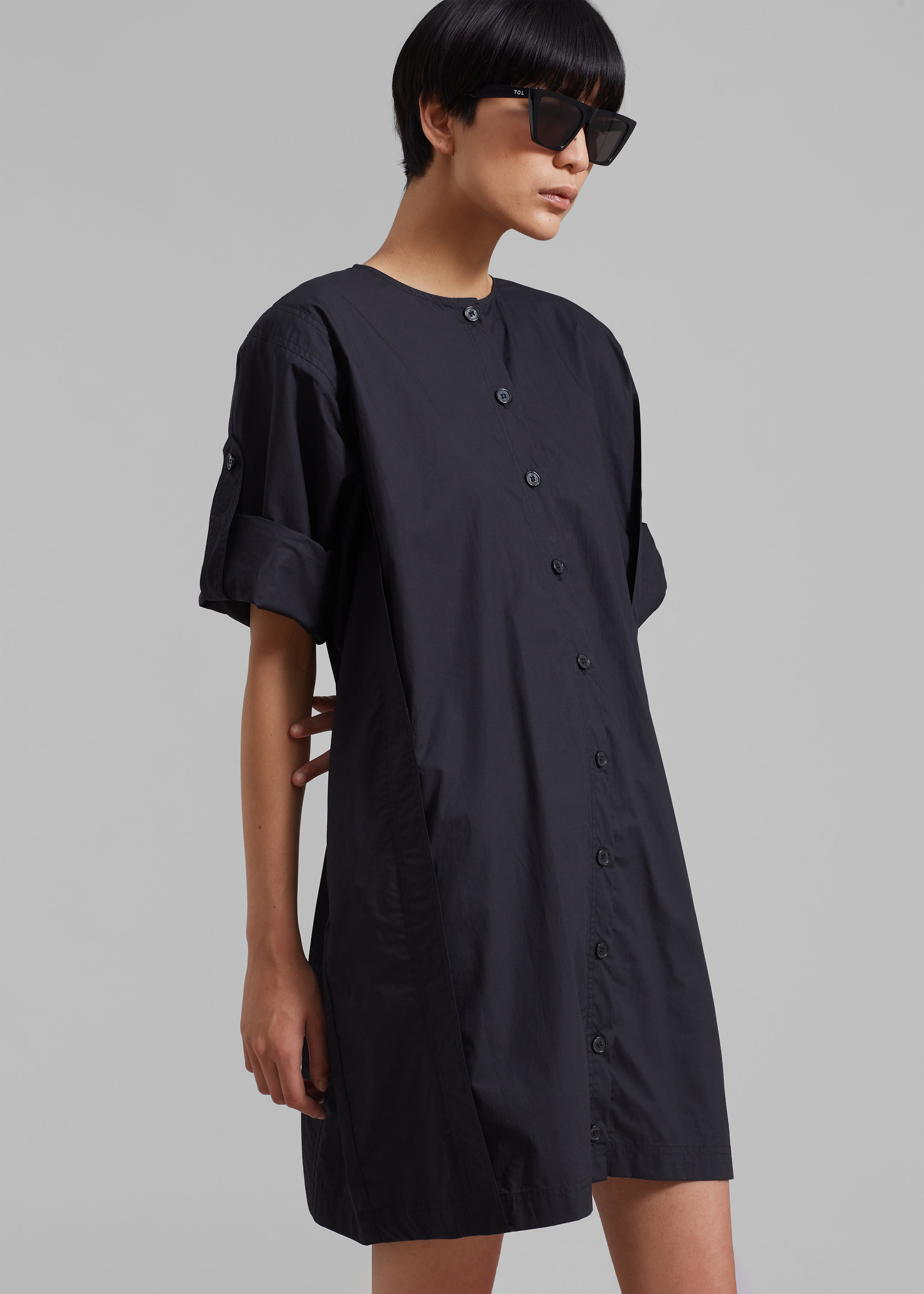 By Malene Birger Amalas Organic Cotton Shirt Dress - Black - 10