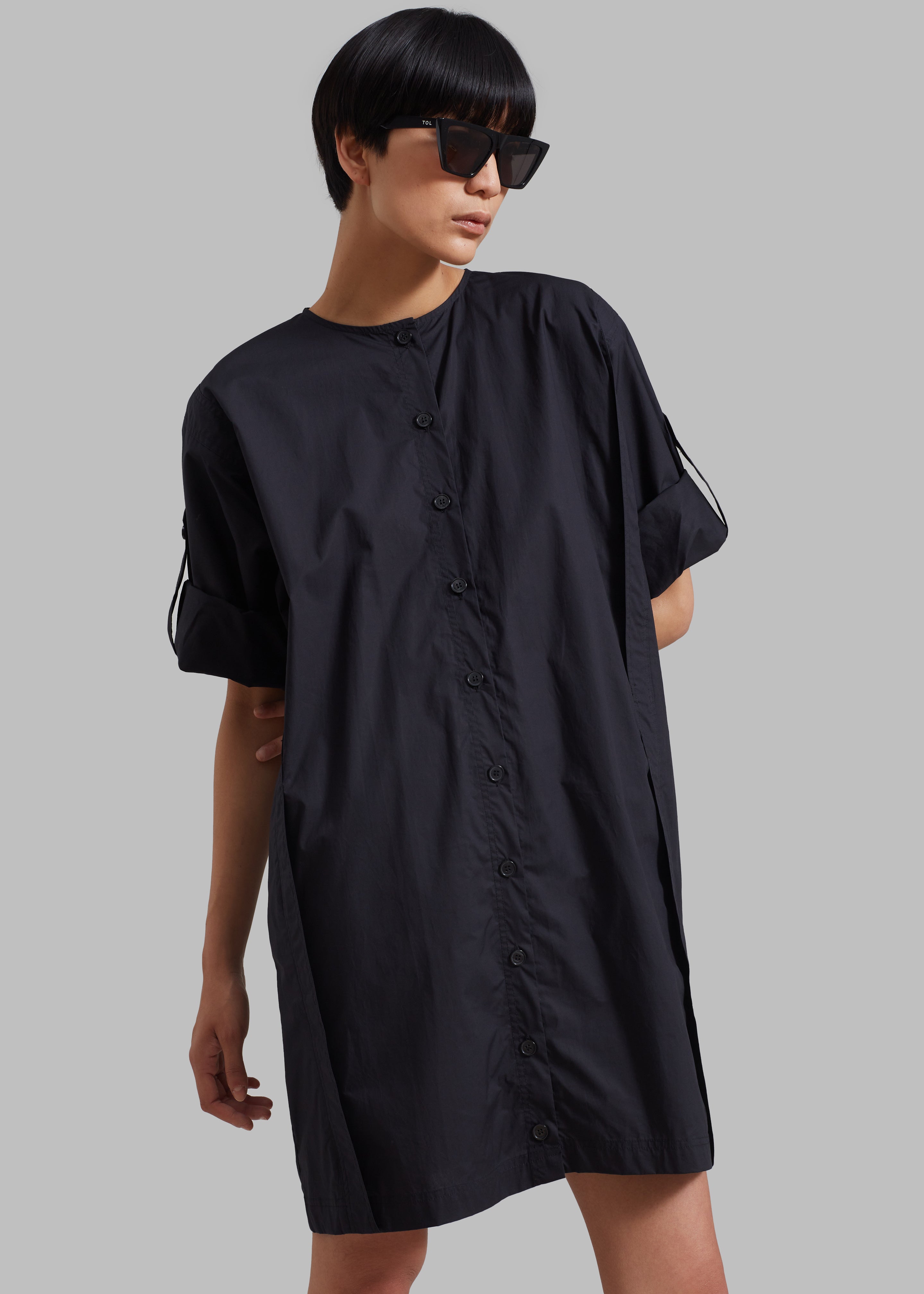 By Malene Birger Amalas Organic Cotton Shirt Dress - Black - 7