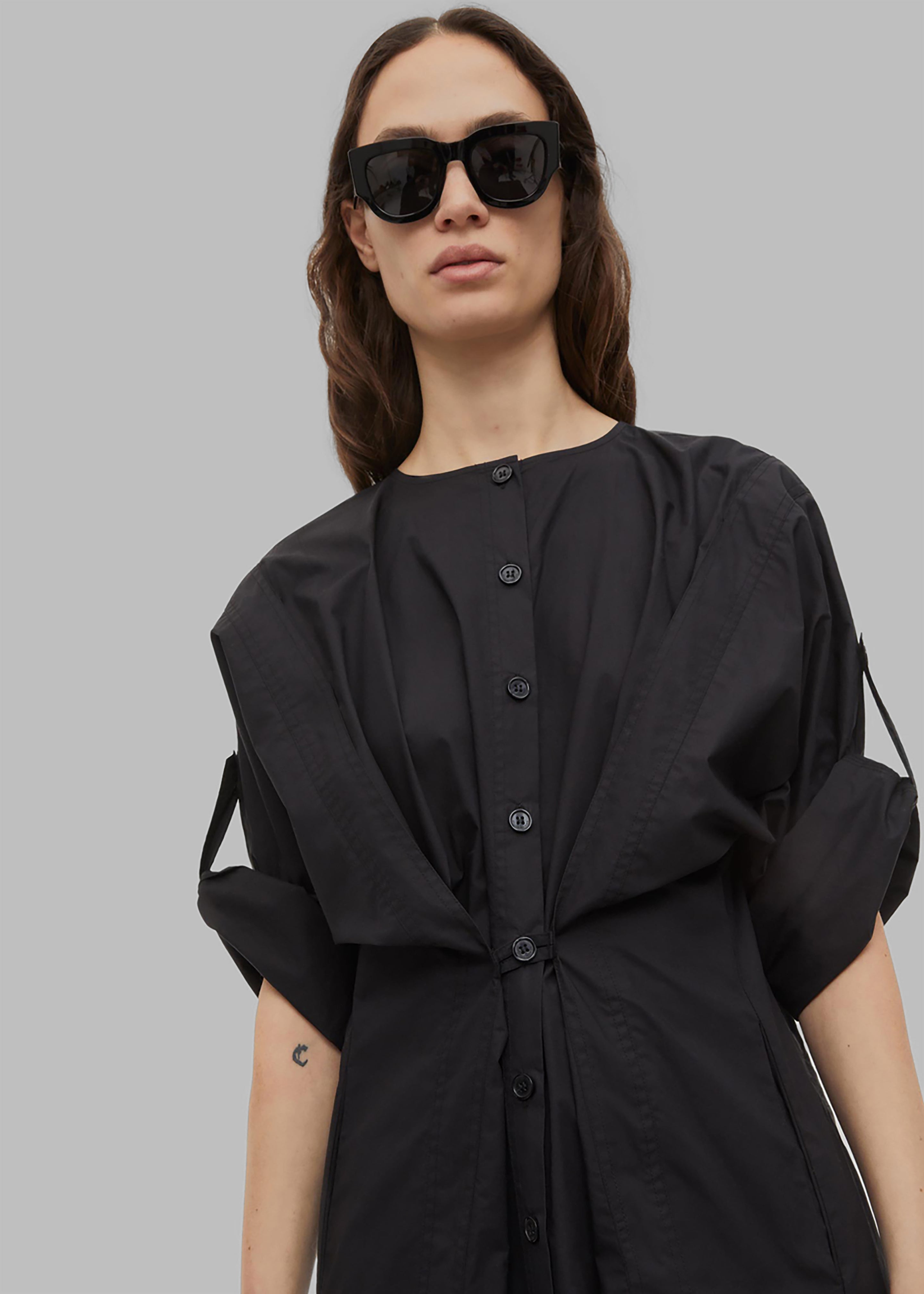 By Malene Birger Amalas Organic Cotton Shirt Dress - Black - 8