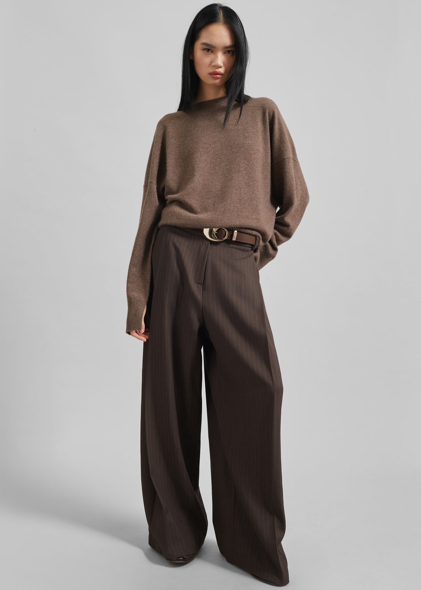 Cairns Striped Trousers - Brown Stripe