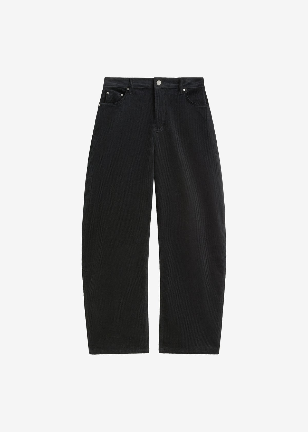 Caistor Corduroy Barrel Leg Pants - Black - 9