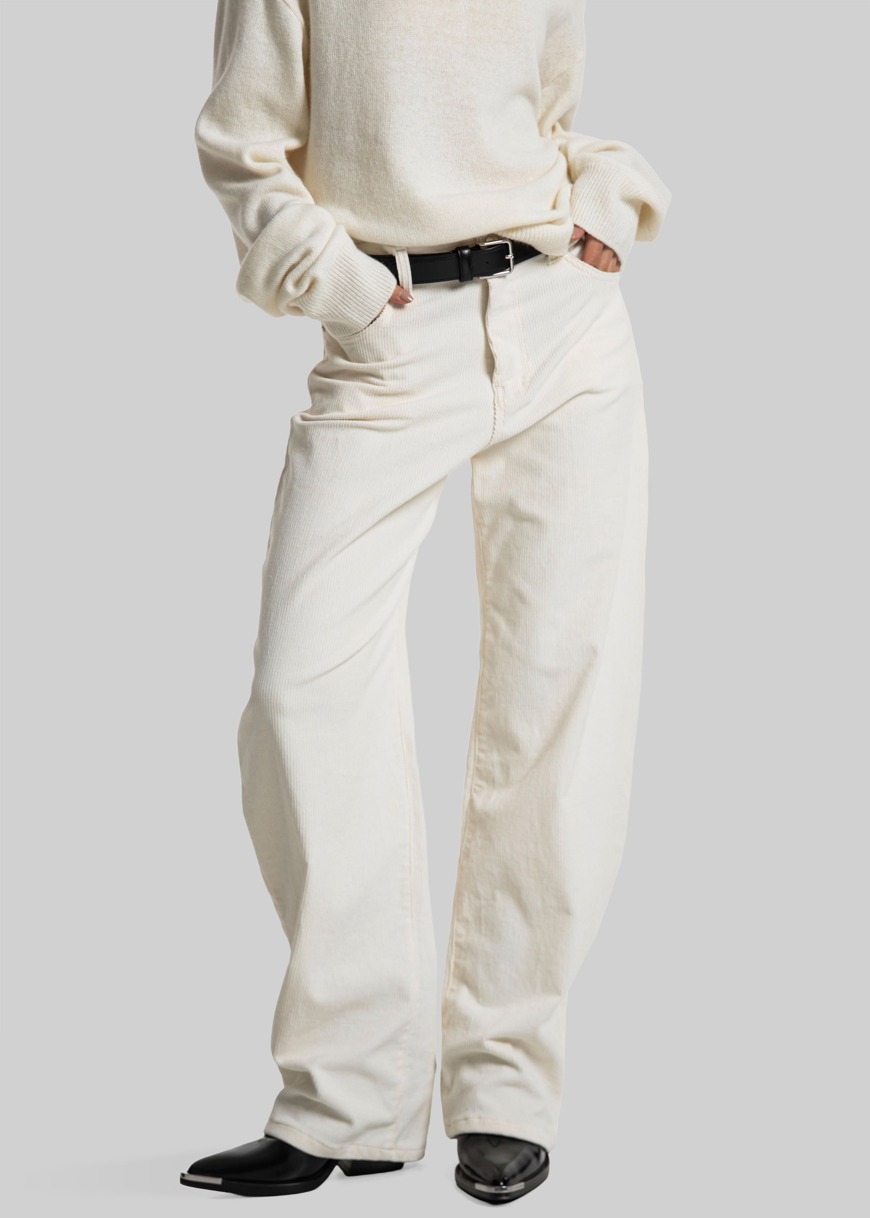 Caistor Corduroy Barrel Leg Pants - Ivory – The Frankie Shop