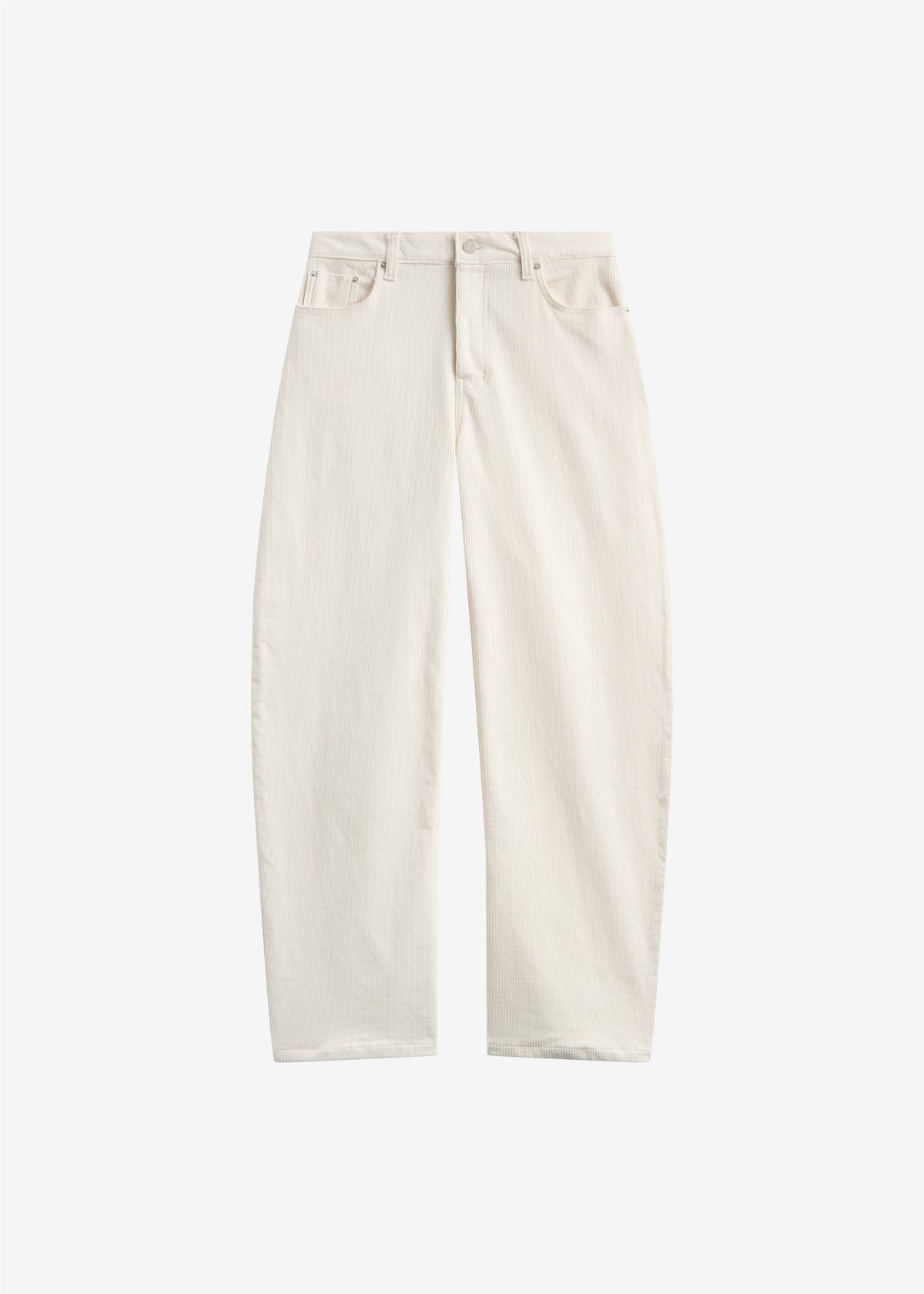 Caistor Corduroy Barrel Leg Pants - Ivory - 8