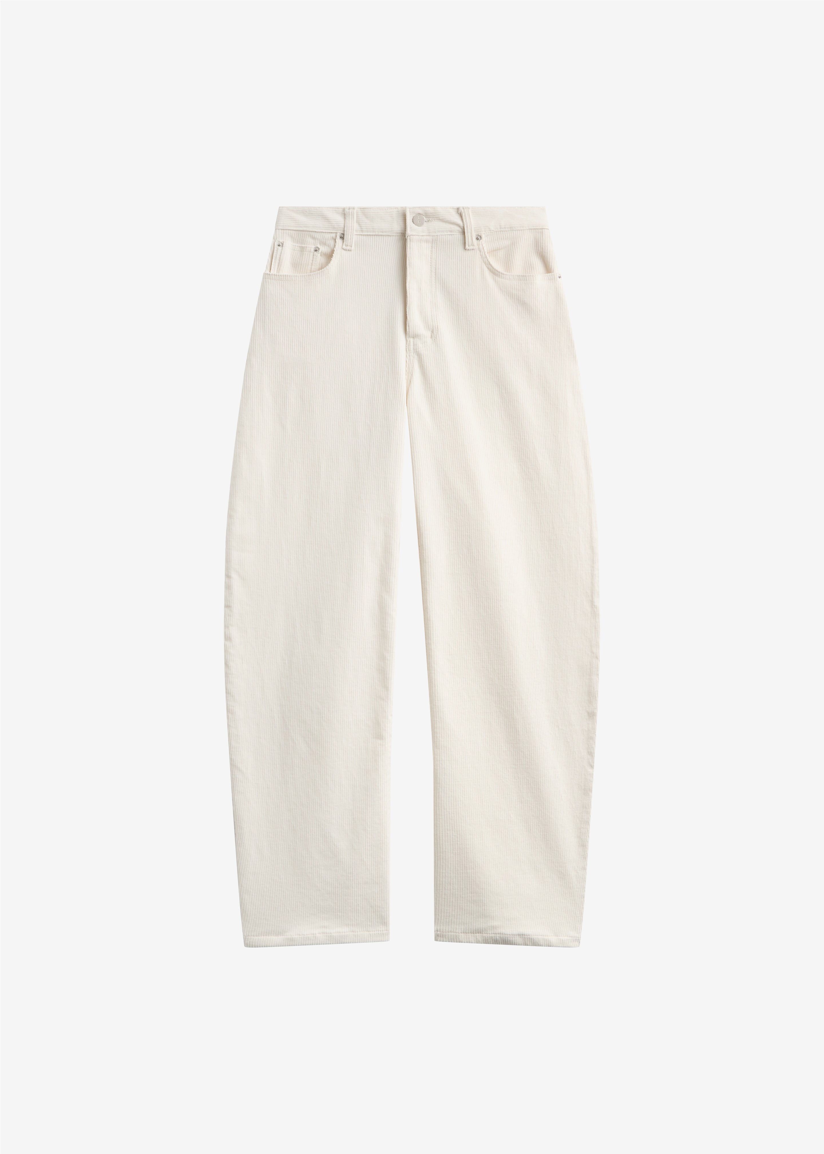 Caistor Corduroy Barrel Leg Pants - Ivory - 8