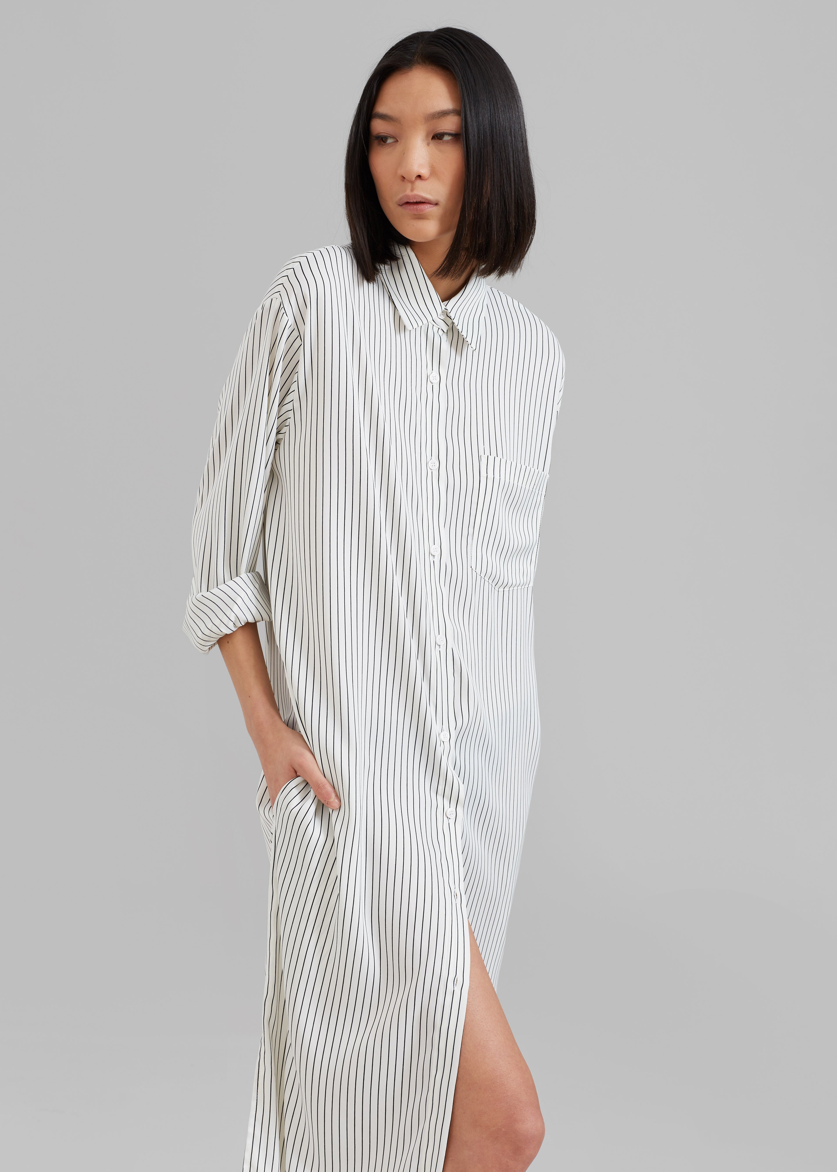 Pinstripe shirt outlet dress