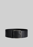 Calan Leather Wide Belt - Black