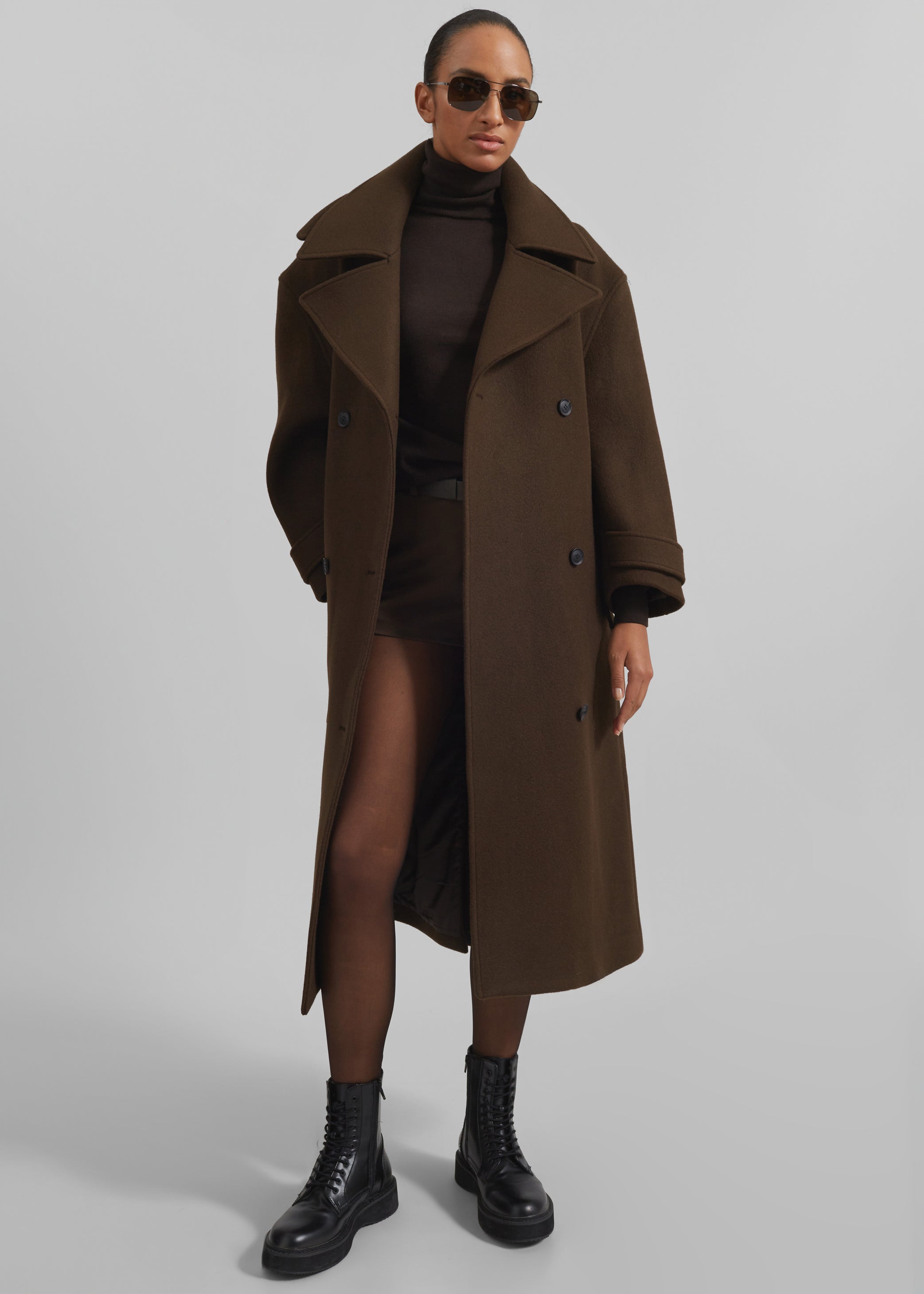 Shop the look image for Calbourne Oversized Wool Coat - Brown