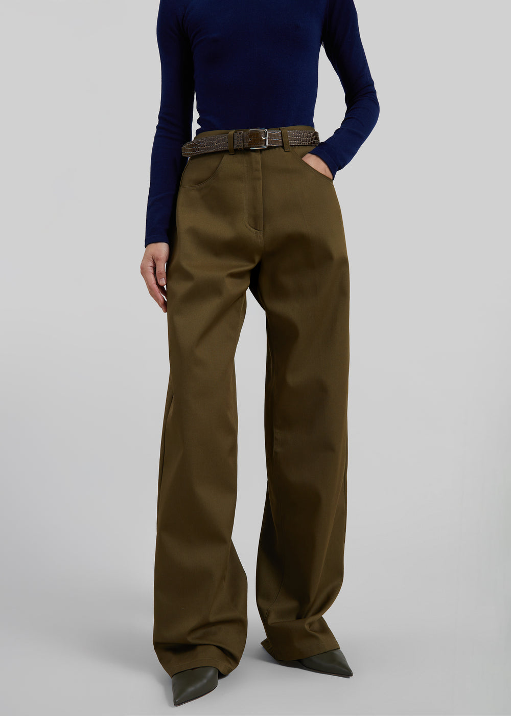Calcaterra 5 Pockets Trousers - Olive - 1