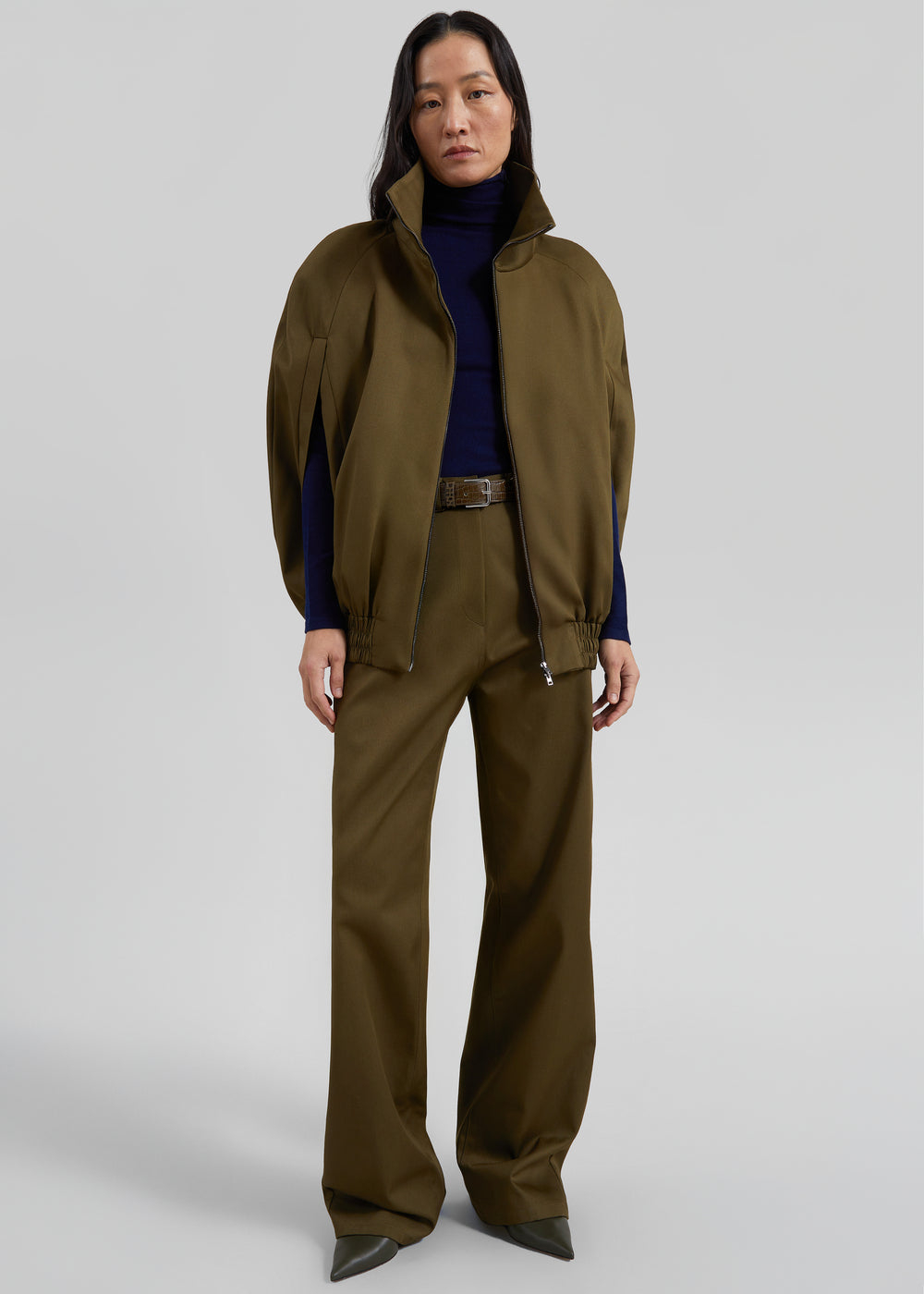 Calcaterra Cocoon Cape - Olive - 1