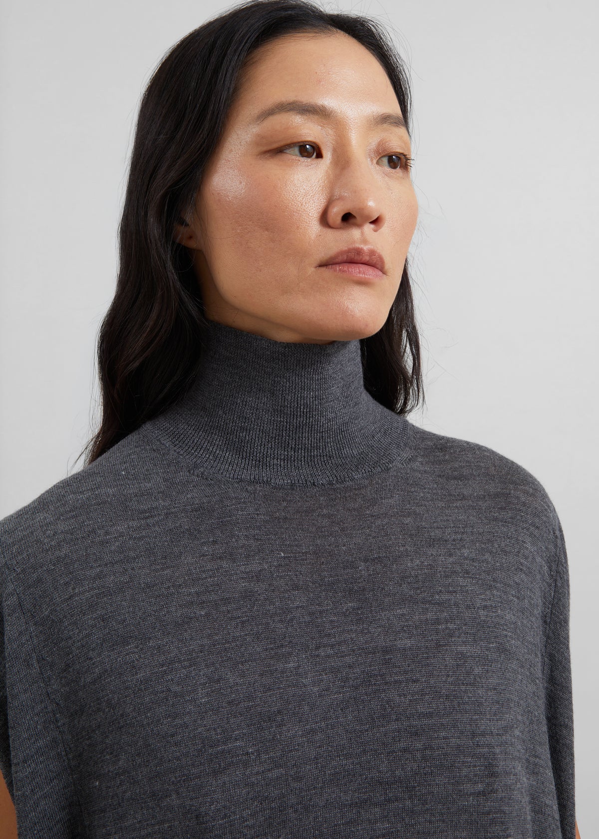 Calcaterra Merino Cape Asymmetric Knit - Grey