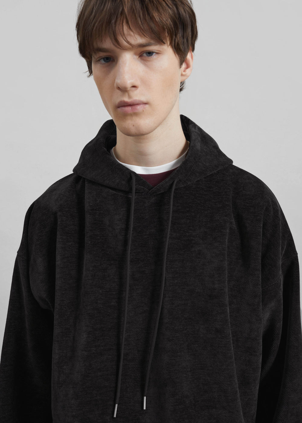 Caleb Velvet Hoodie - Black - 1