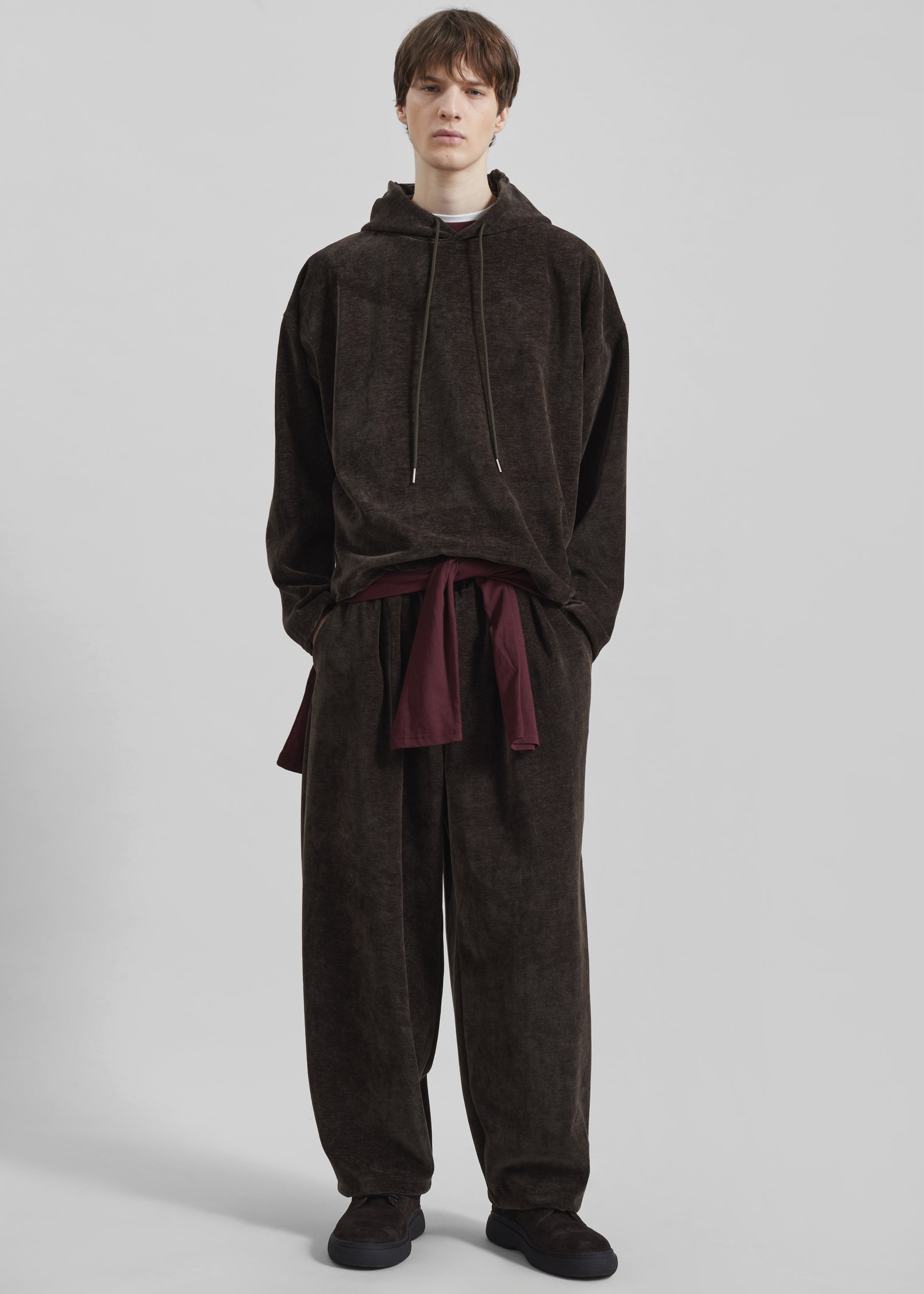 Shop the look image for Caleb Velvet Joggers - Brown