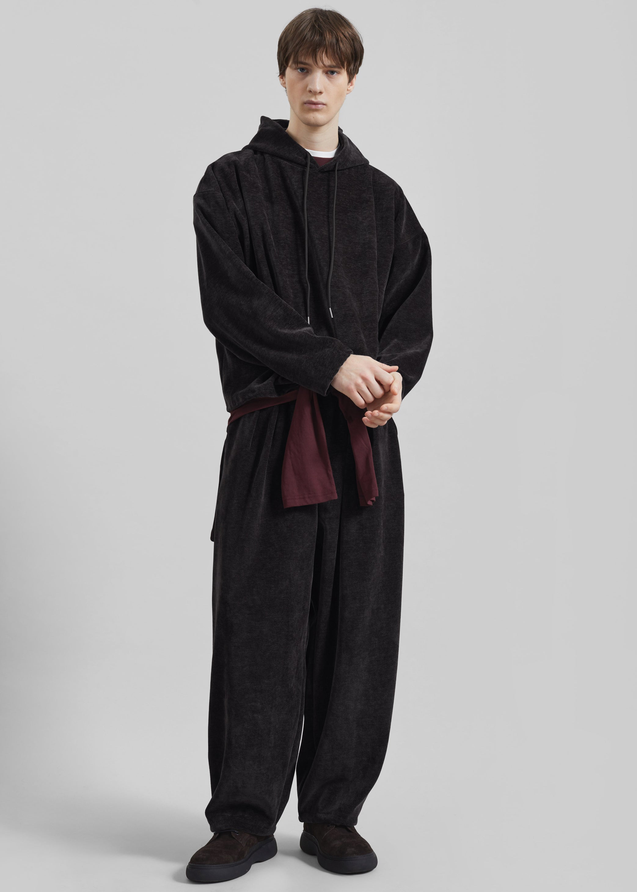 Shop the look image for Caleb Velvet Joggers - Black