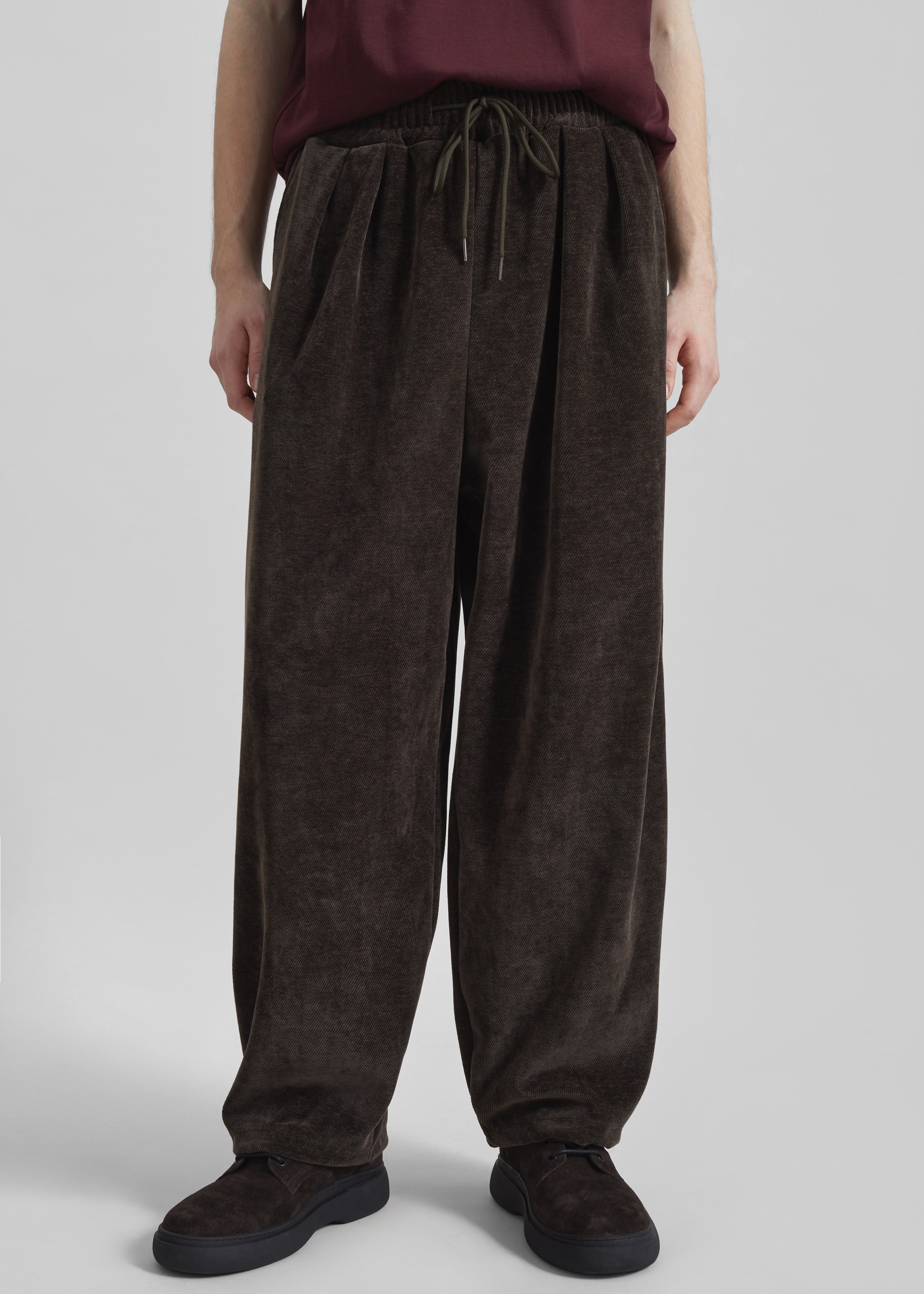 Caleb Velvet Joggers - Brown - 5