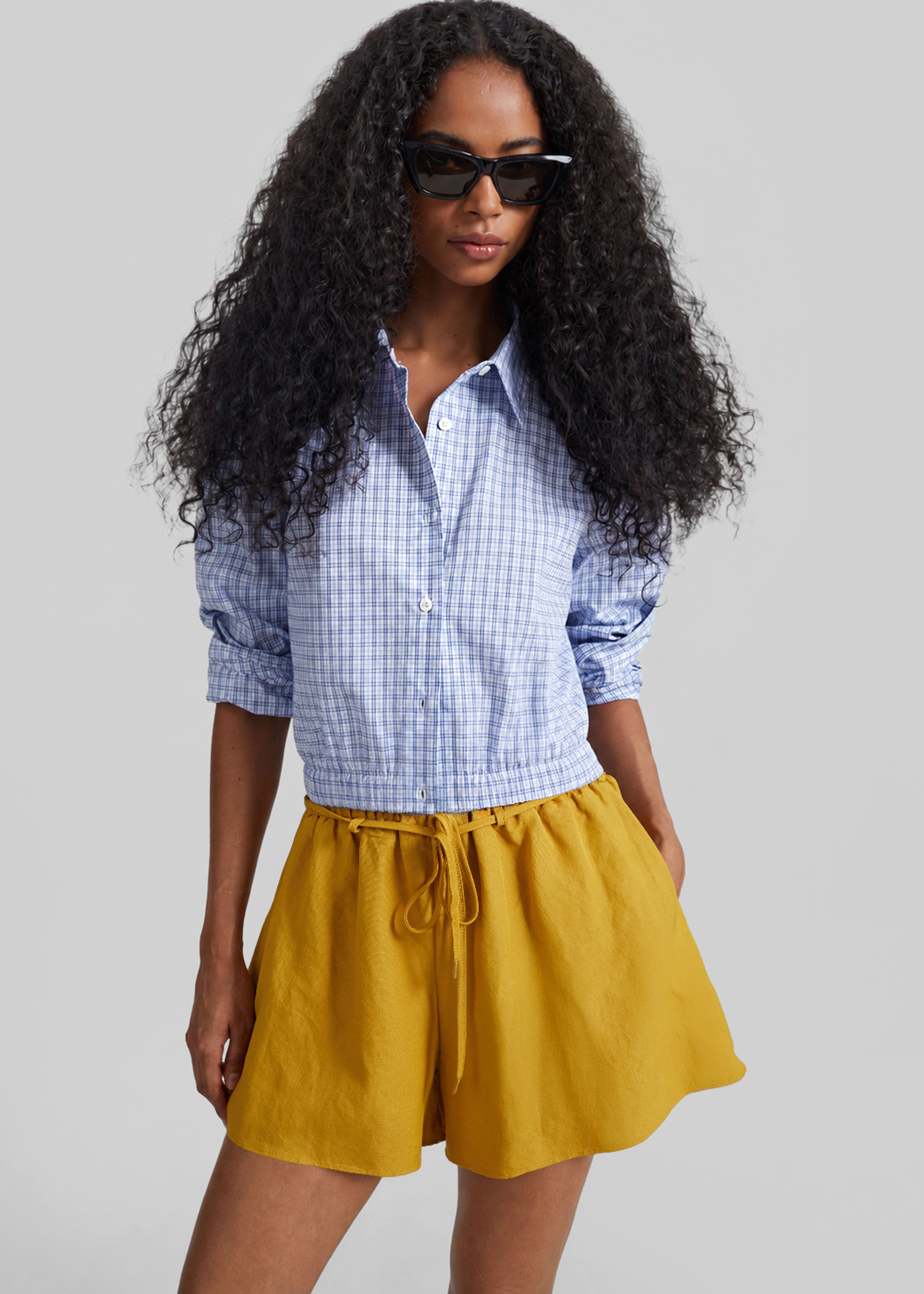 Caligny Linen Shorts - Mustard - 5