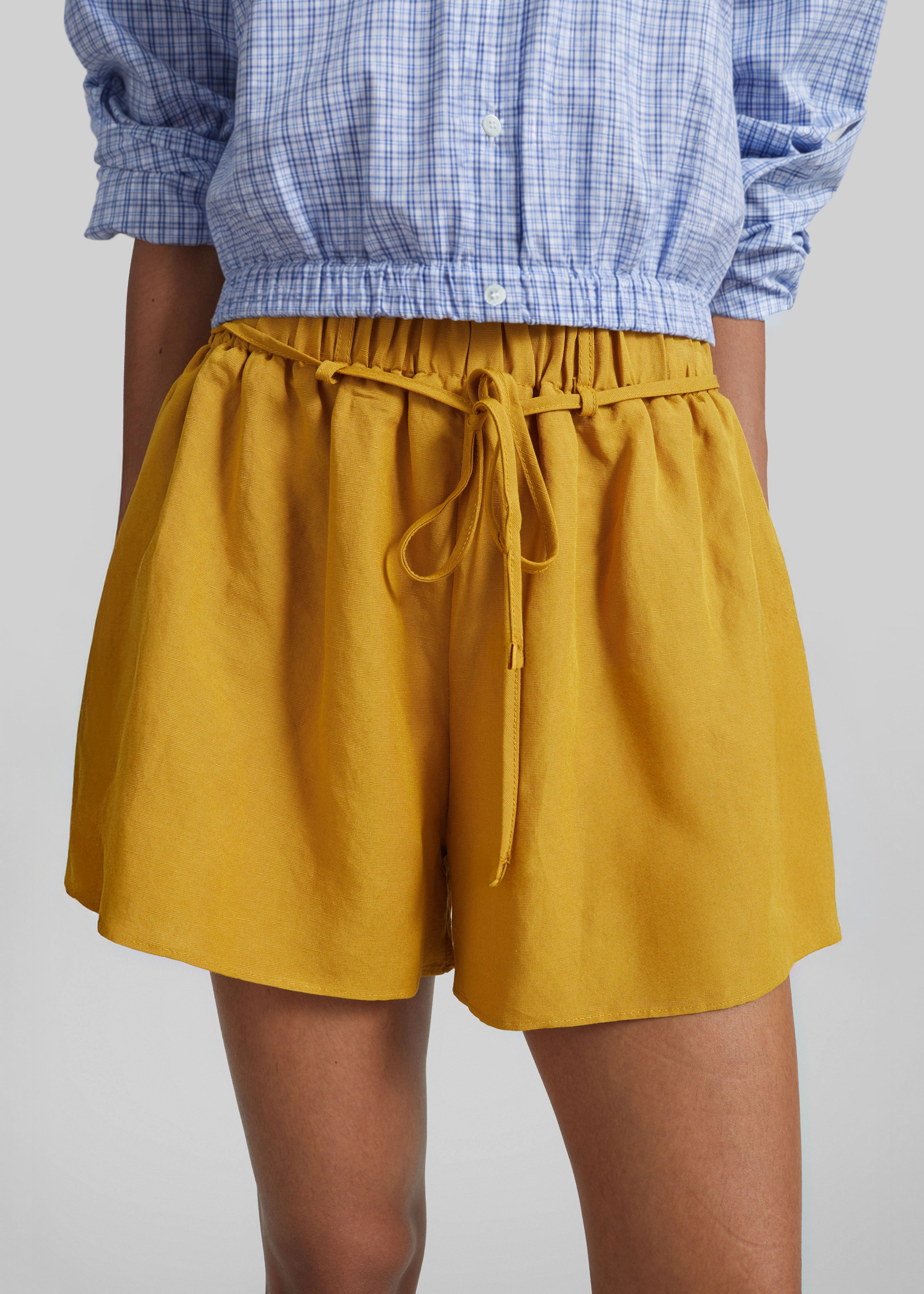 Caligny Linen Shorts - Mustard - 4