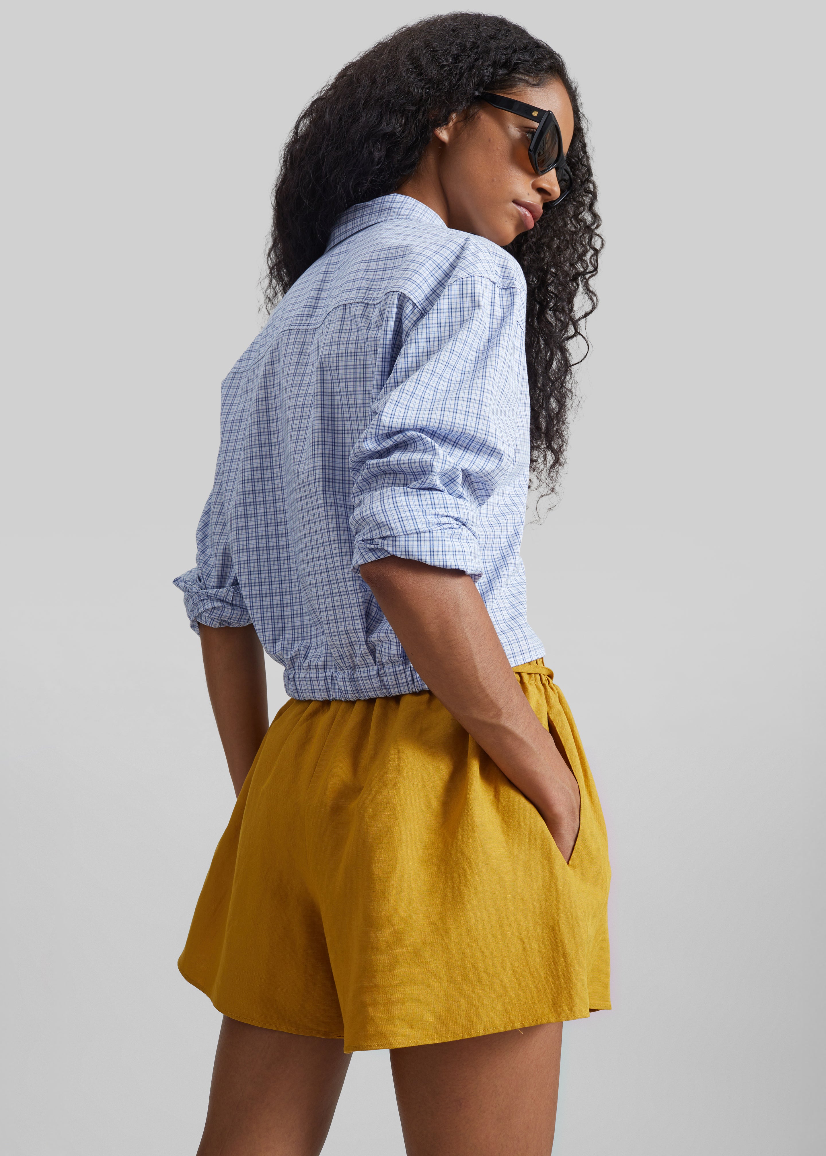 Caligny Linen Shorts - Mustard - 8