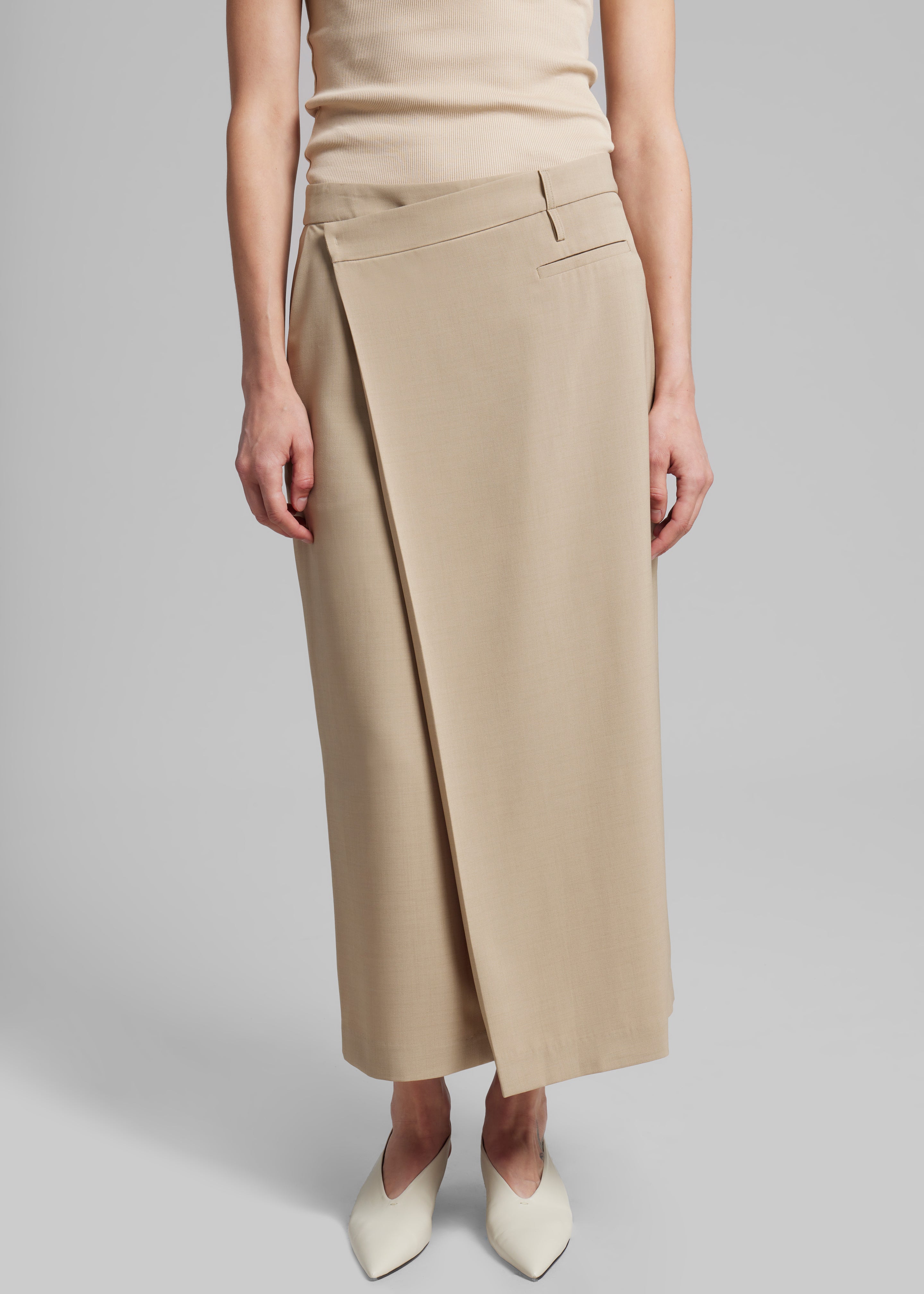 Calista Wrap Skirt - Beige - 2