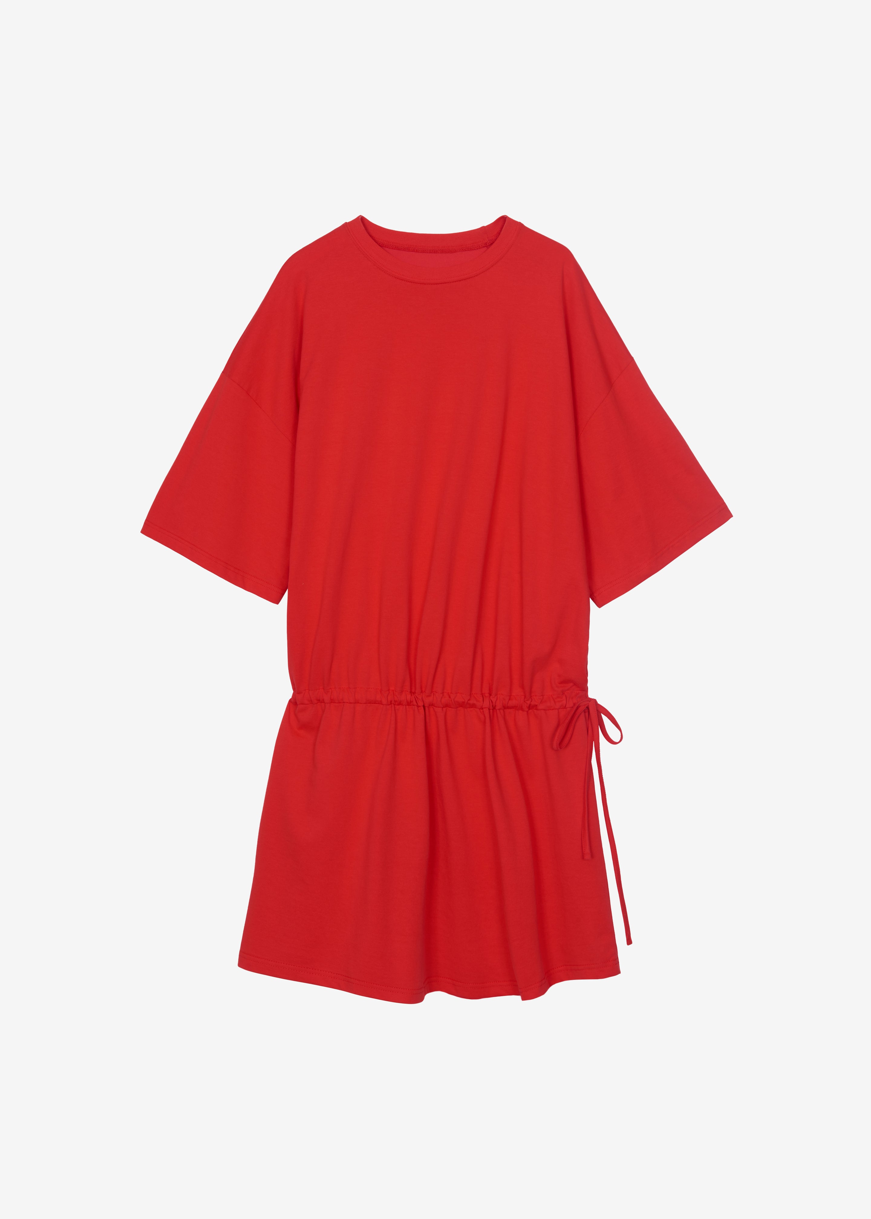 Calitri Drop Waist T-Shirt Dress - Red - 8
