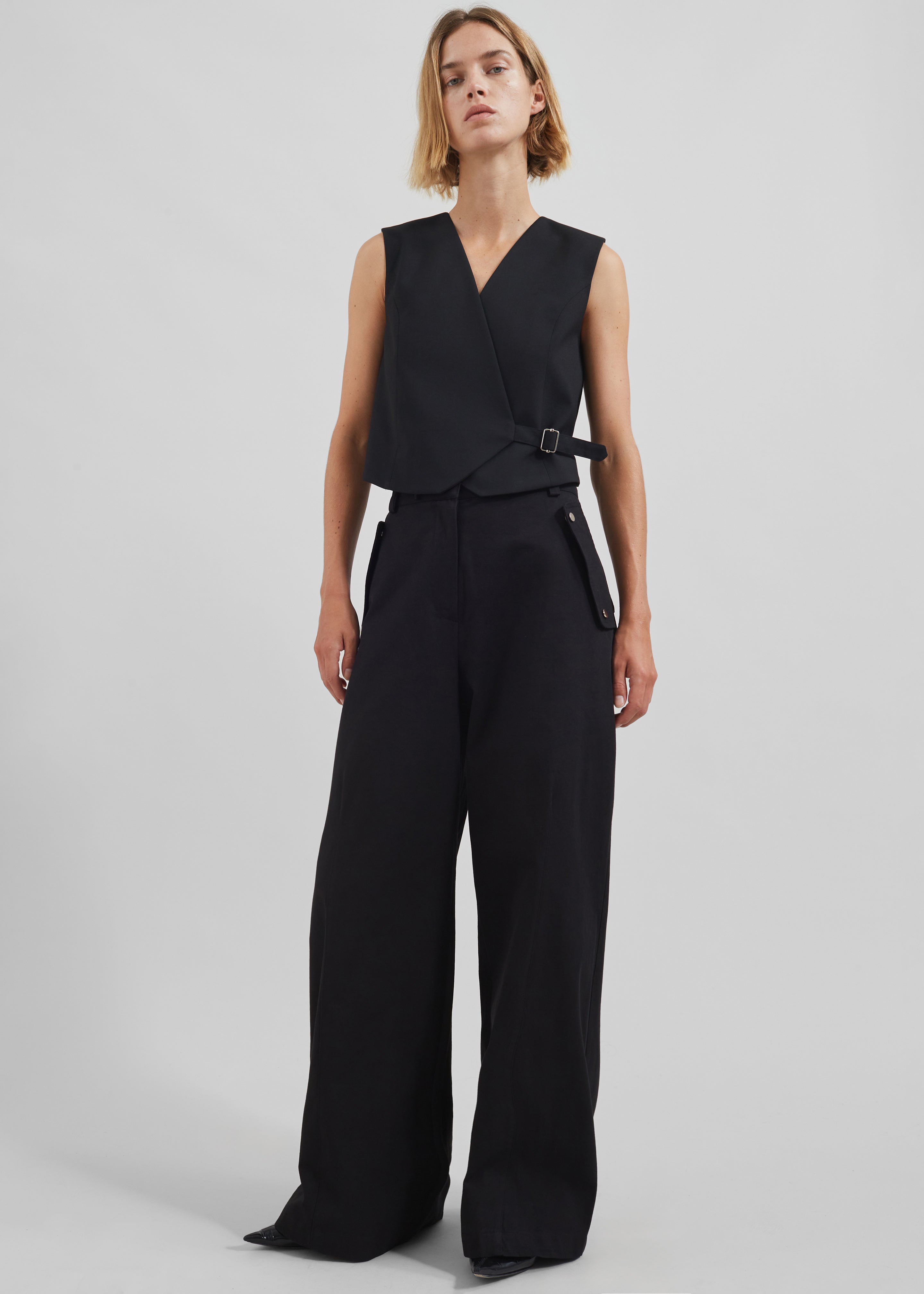 Calix Wide Leg Pants - Black - 5