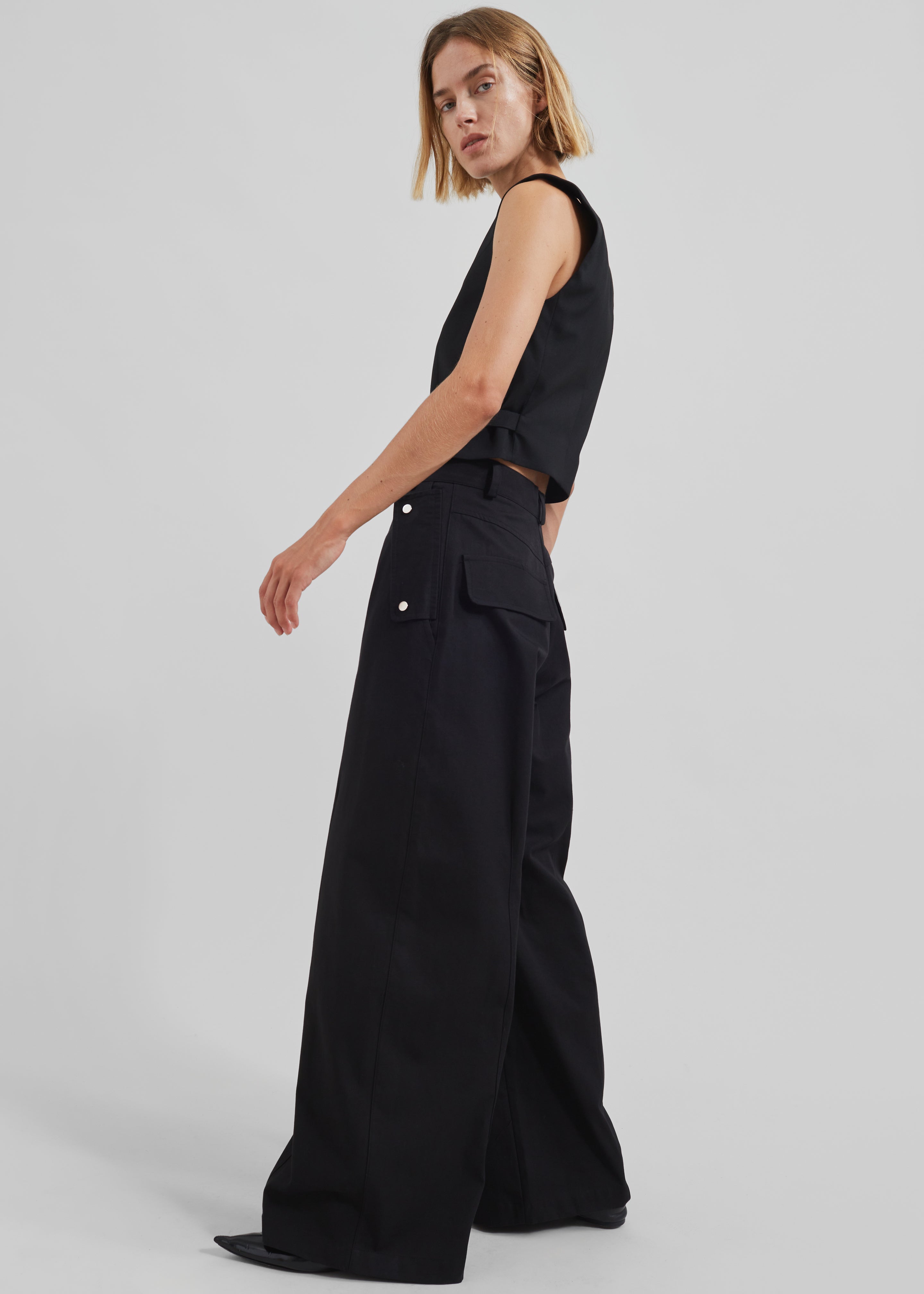 Calix Wide Leg Pants - Black - 1