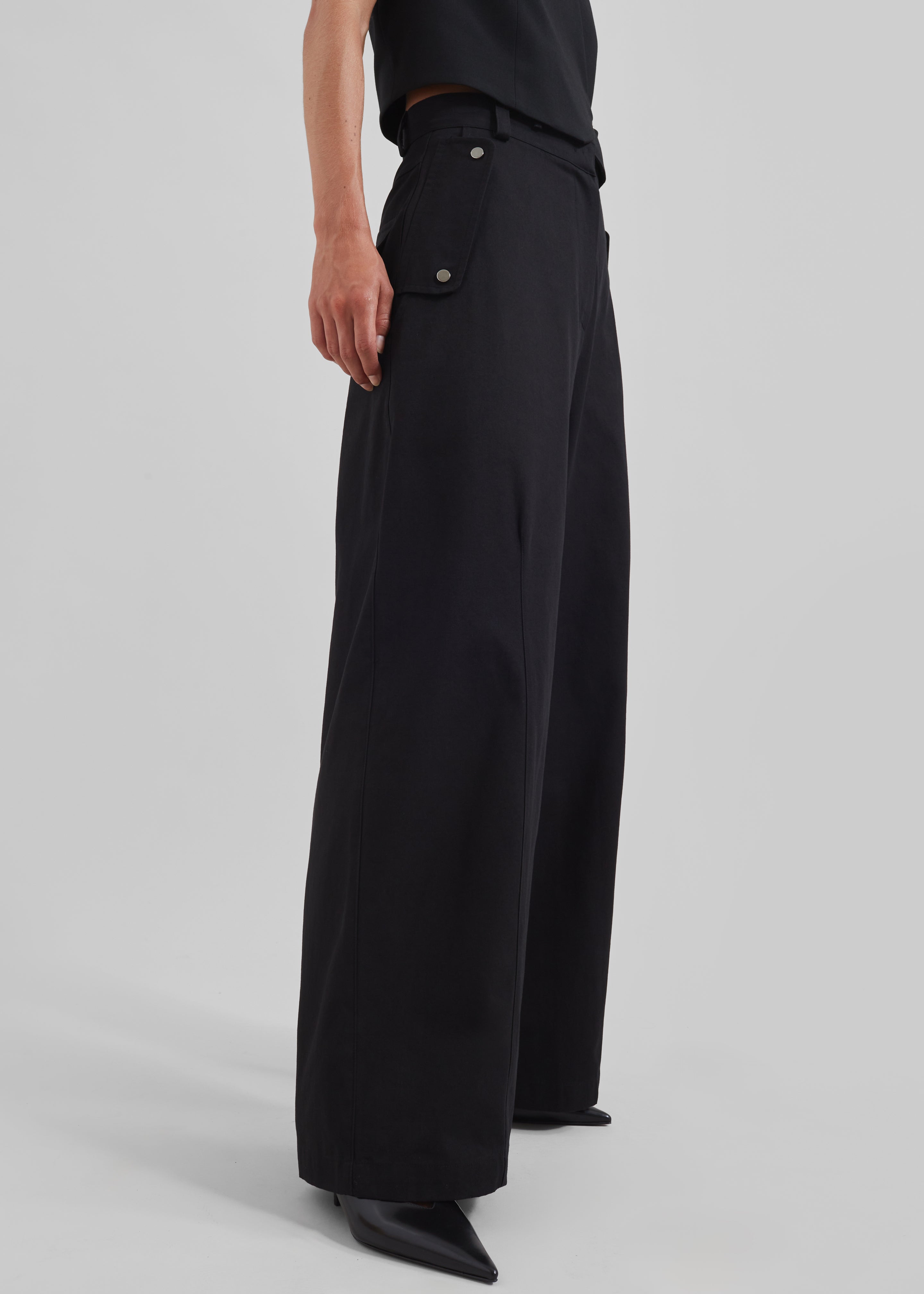 Calix Wide Leg Pants - Black - 3