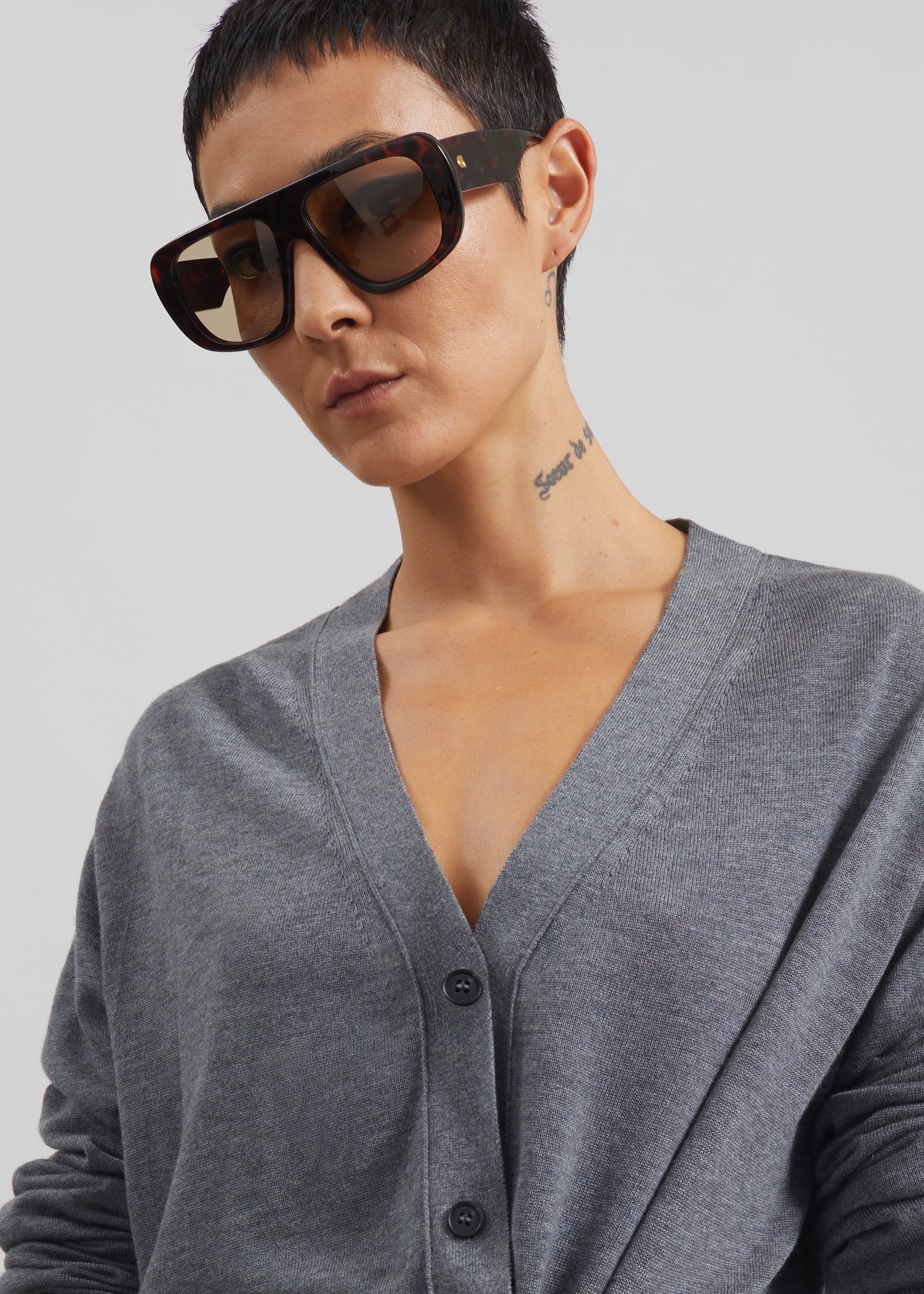 Calvane Two-Way Cardigan - Grey – The Frankie Shop