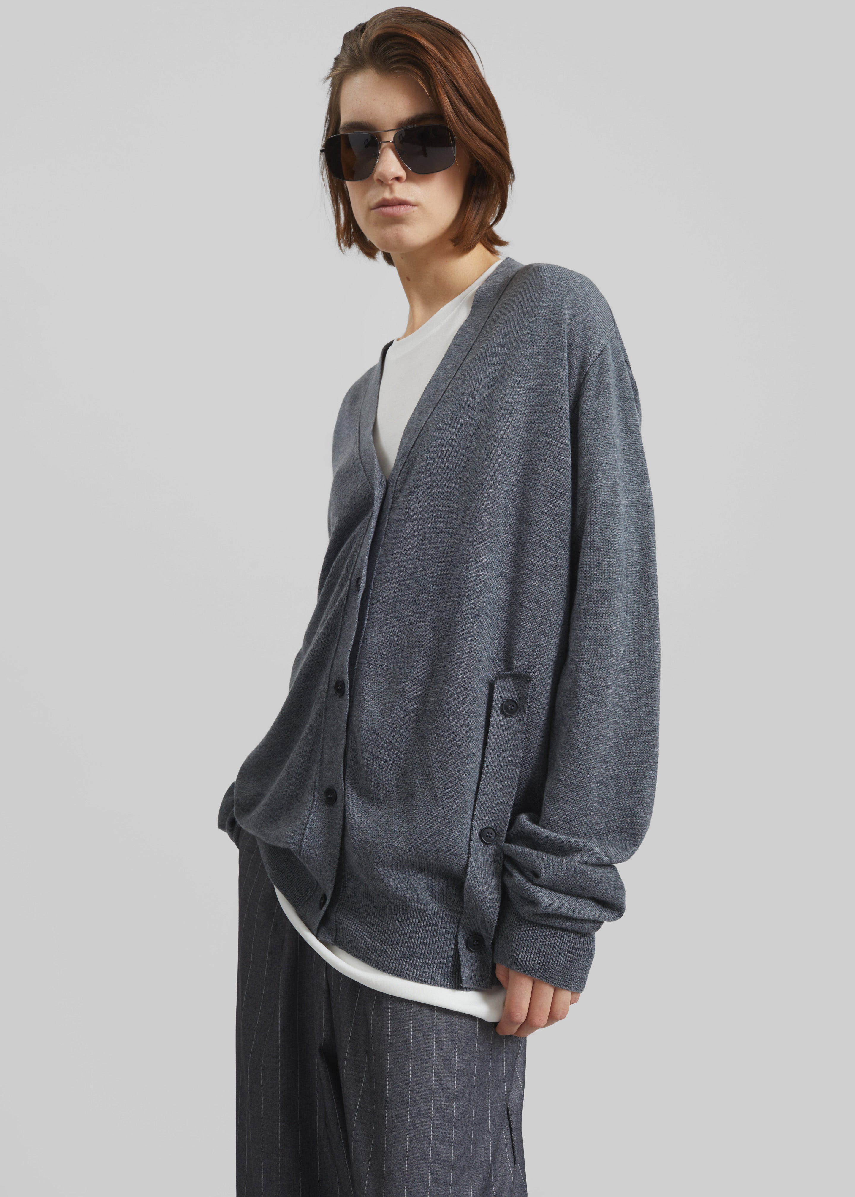 Calvane Two-Way Cardigan - Grey – The Frankie Shop