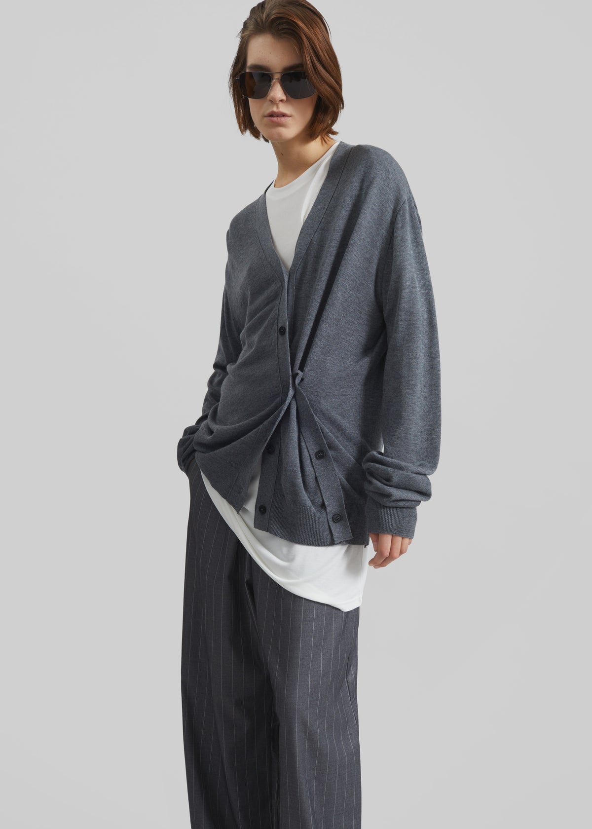 Calvane Two-Way Cardigan - Grey - 4