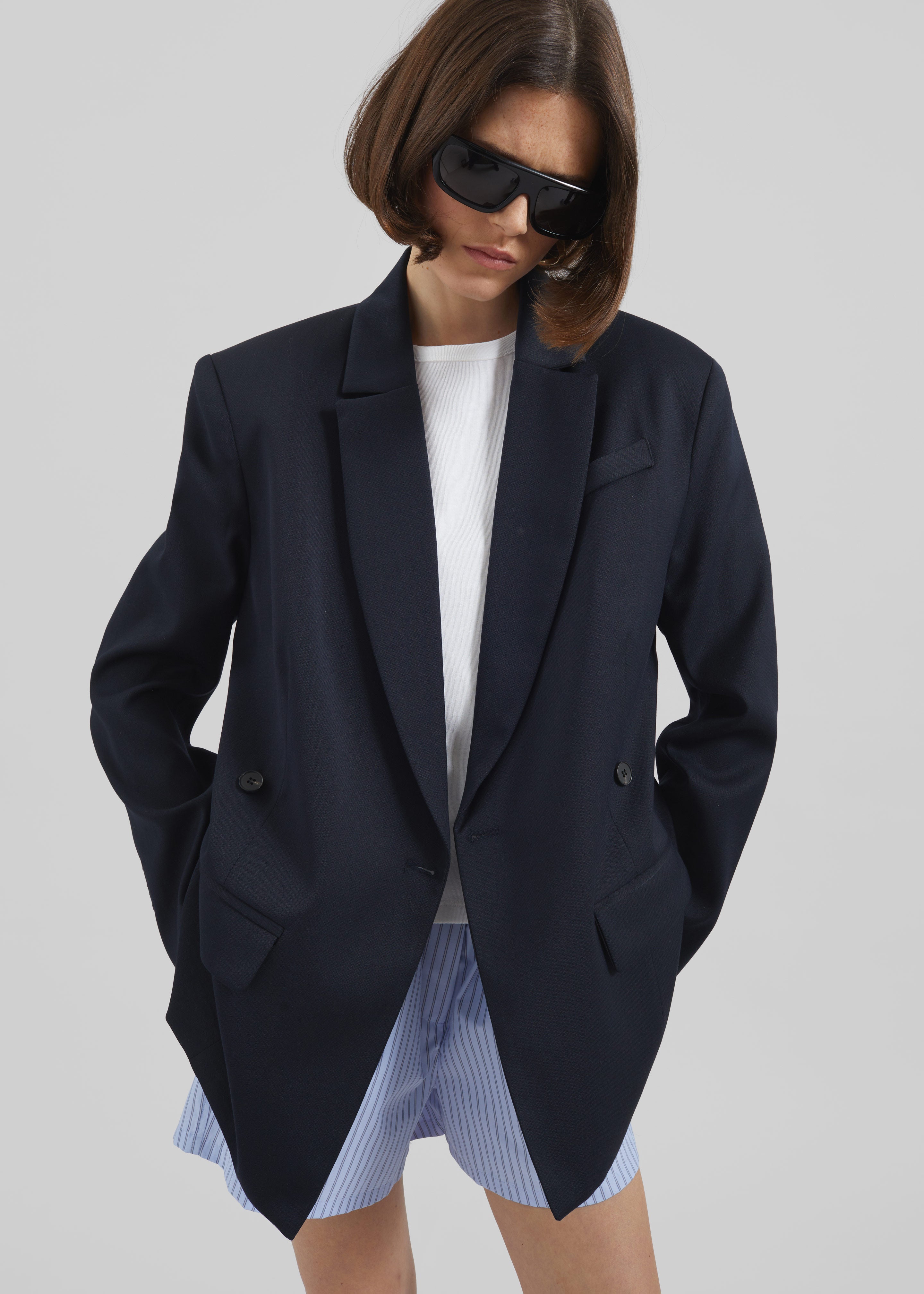 Calvay Crossover Blazer - Dark Navy - 2