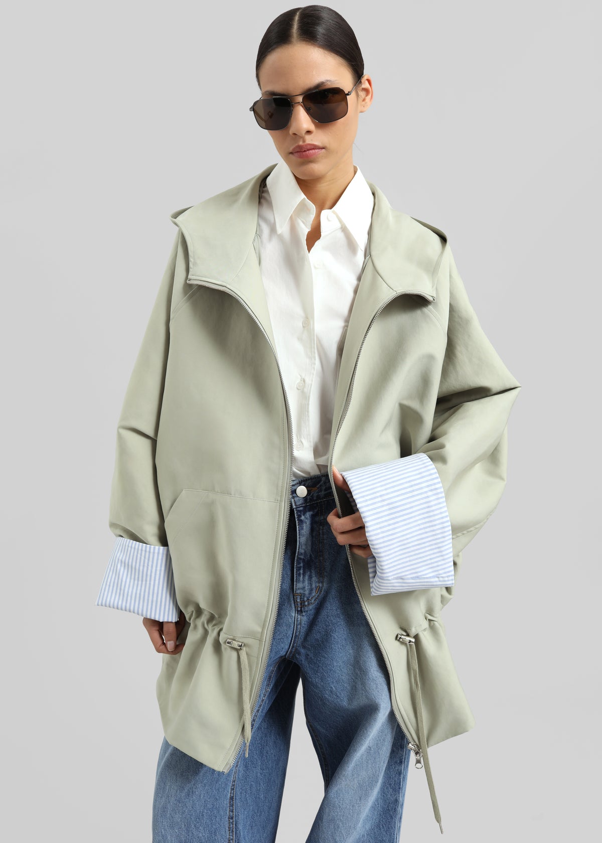 Calvor Drawstring Jacket - Sage