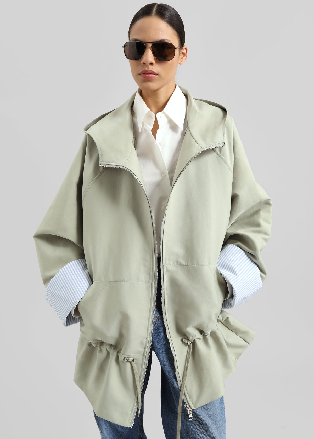 Calvor Drawstring Jacket - Sage