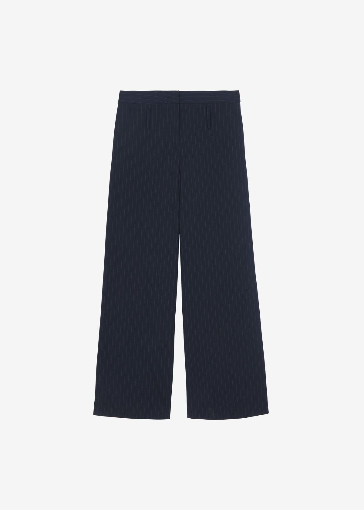 Camlez Low Belt Loop Trousers - Navy Pinstripe - 12