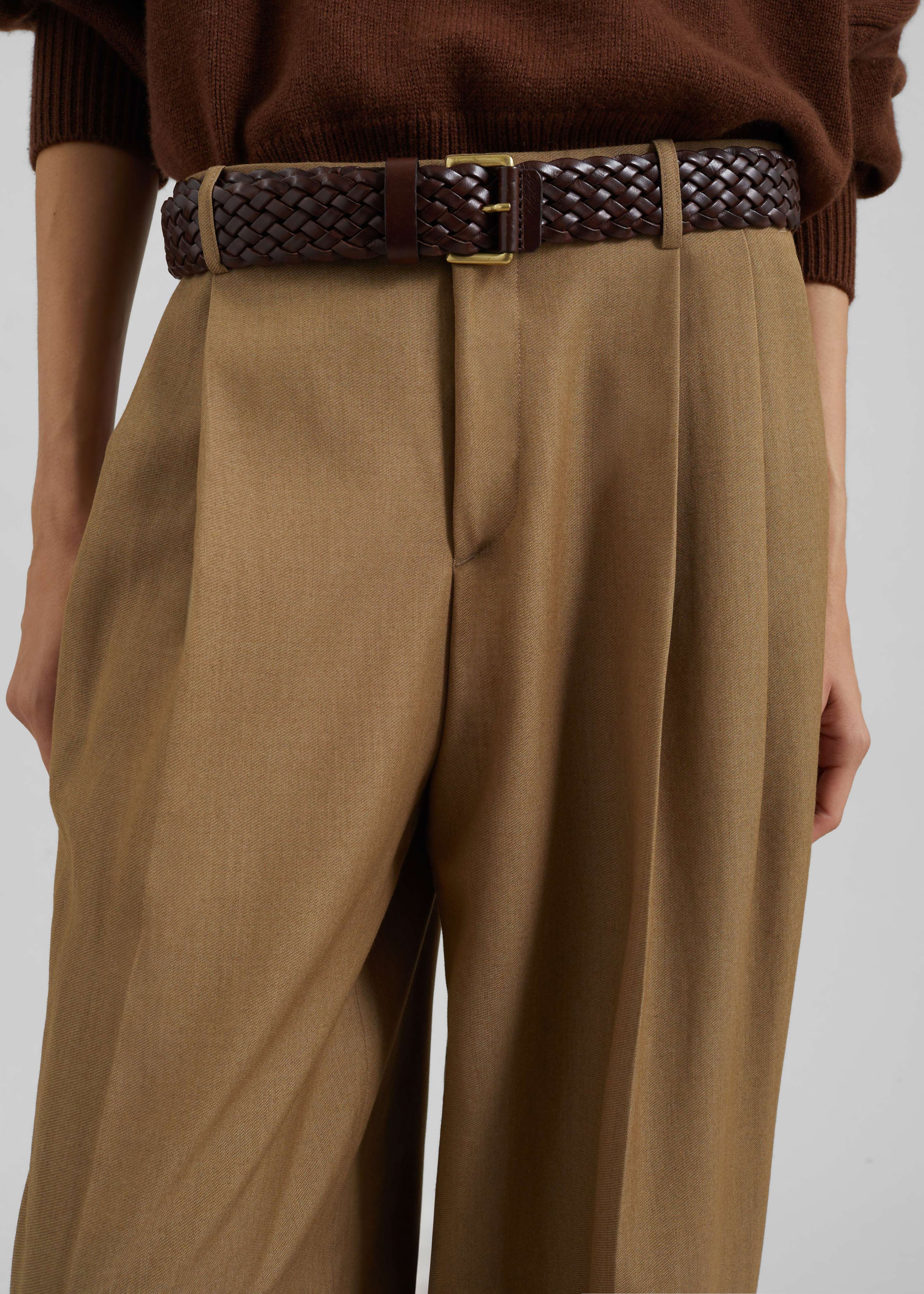 Canberra Pleated Trousers - Camel - 4