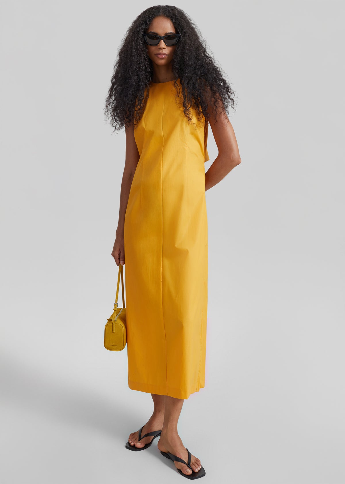 Carinola Poplin Open Back Midi Dress