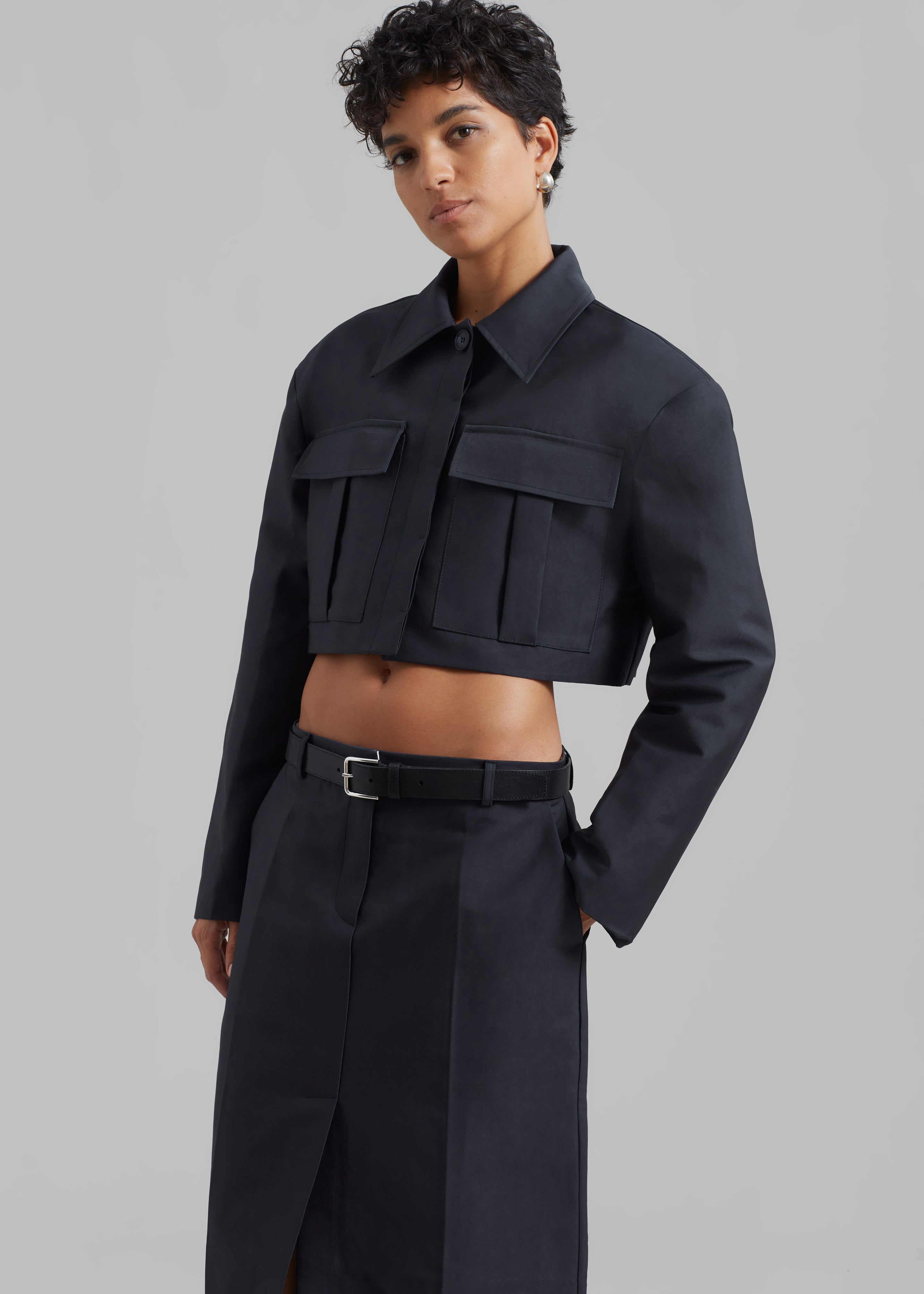Carley Cropped Jacket - Charcoal - 7