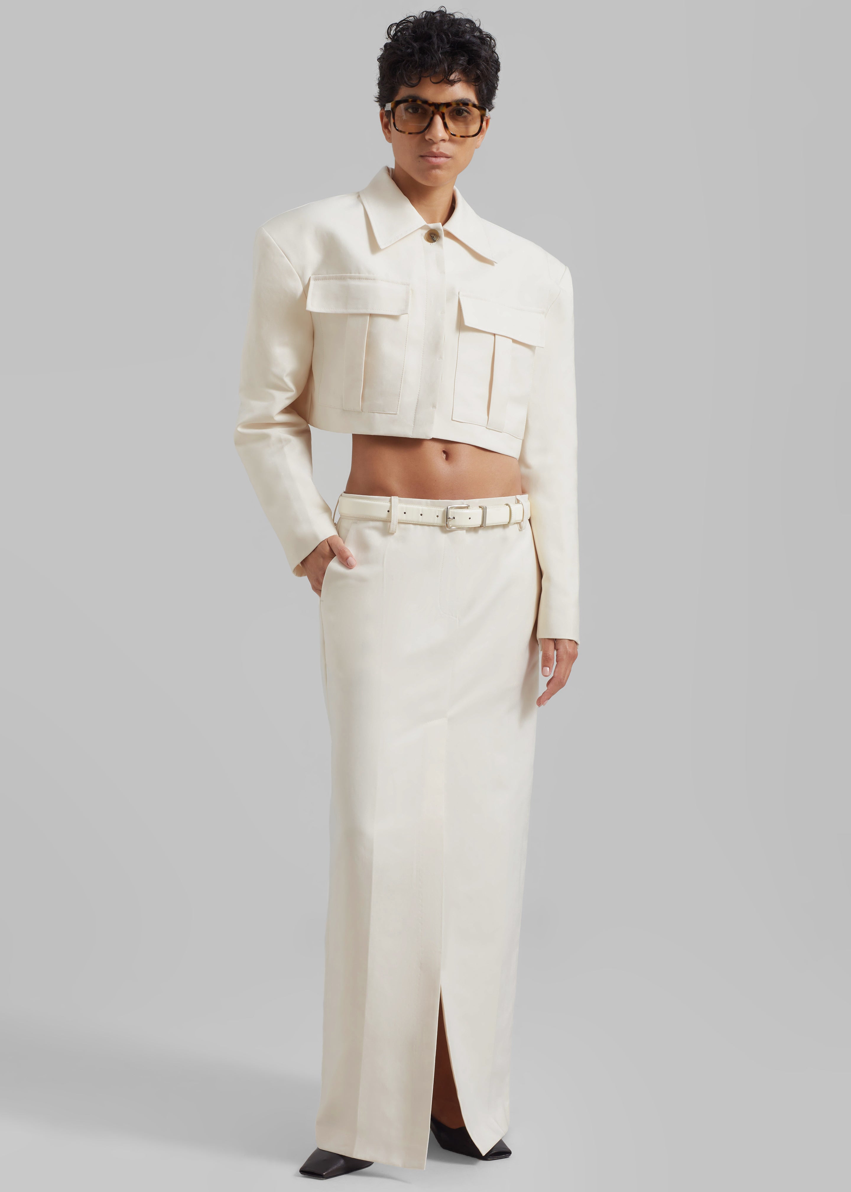 Cream hotsell cropped jacket