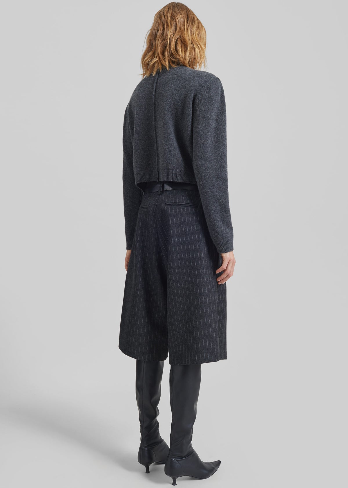 Carlow Bermuda Shorts - Charcoal/White Pinstripe - 9