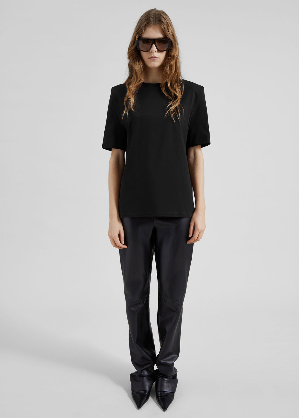 Carrington Padded Shoulder Tee - Black - 1