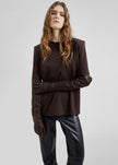 Carrington Padded Shoulder Tee - Brown