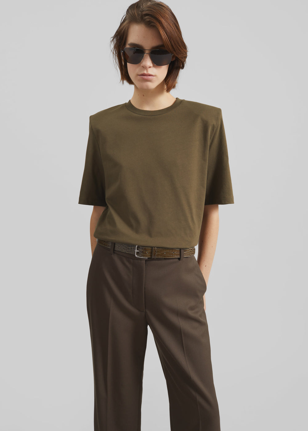 Carrington Padded Shoulder Tee - Olive