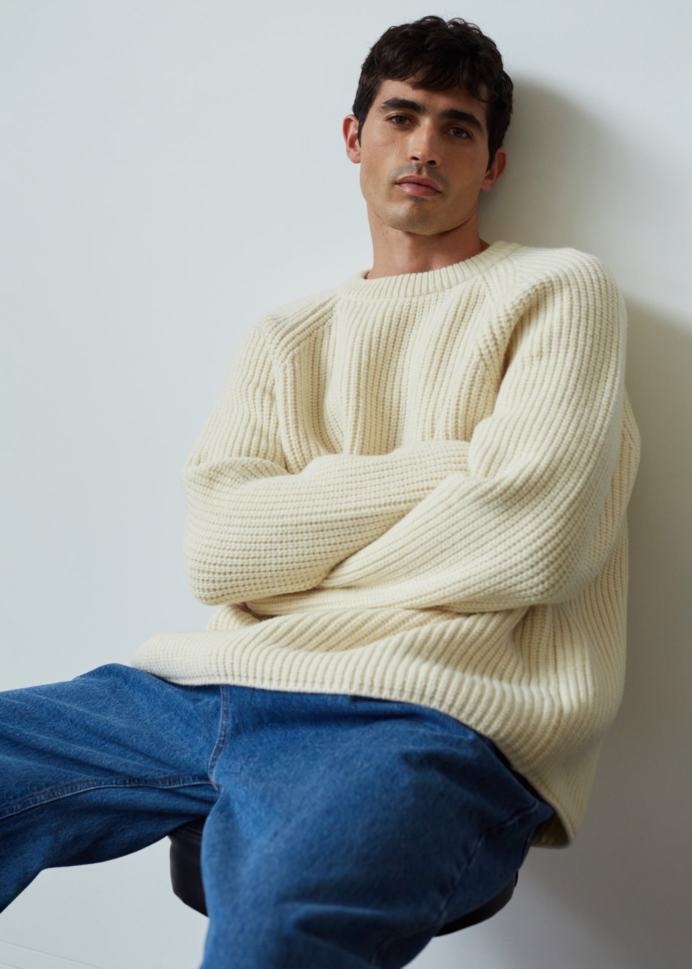 Carter Crew Neck Sweater - Beige