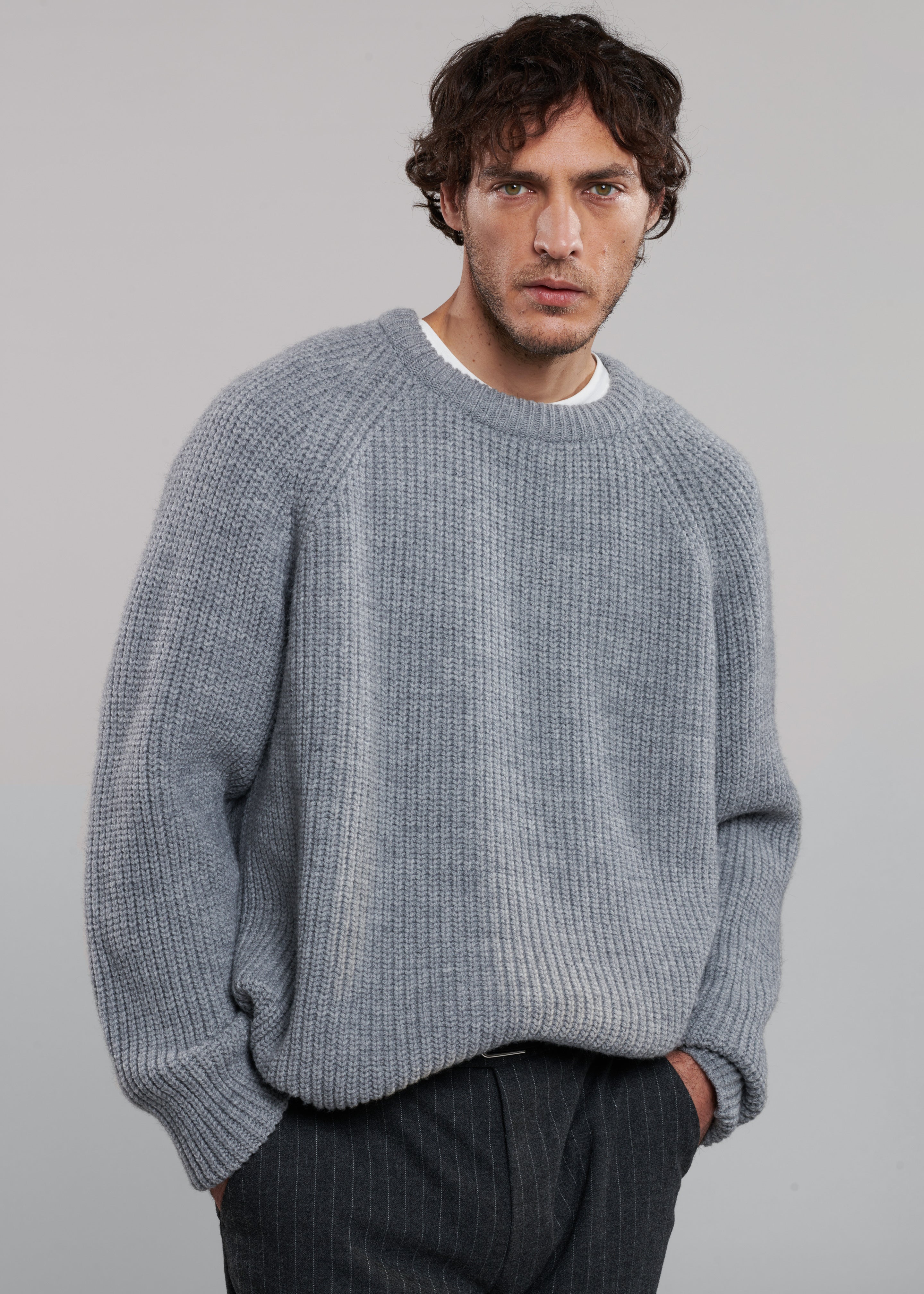 Carter Crew Neck Sweater - Grey - 1