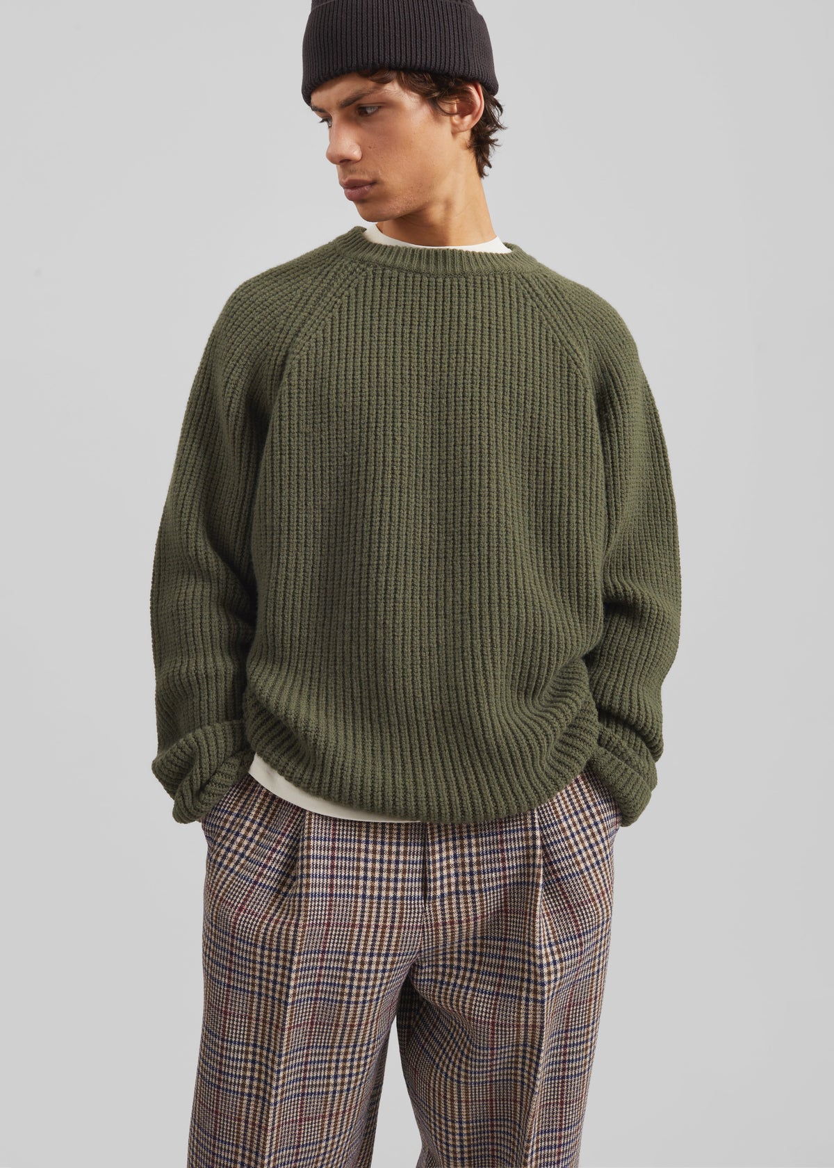Carter Crew Neck Sweater - Olive - 4