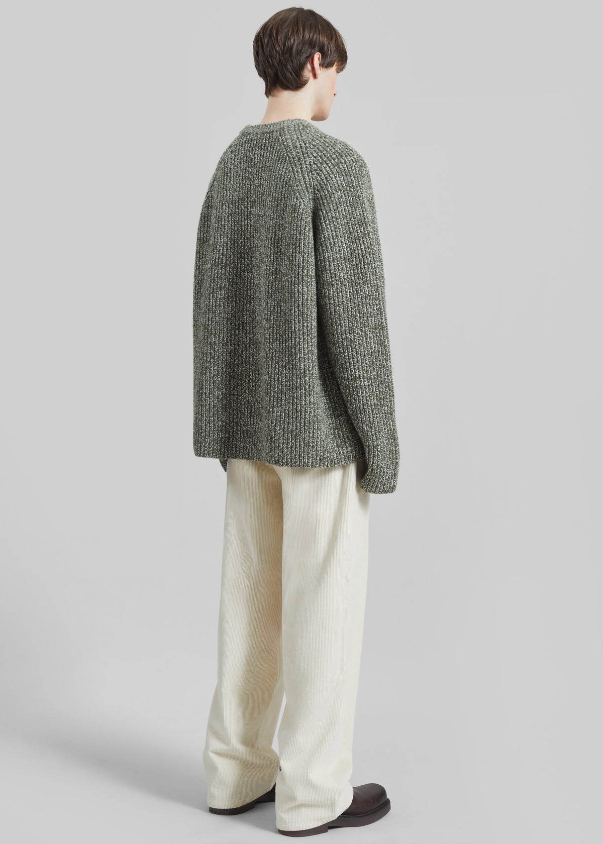 Carter Crew Neck Sweater - Olive/White - 9