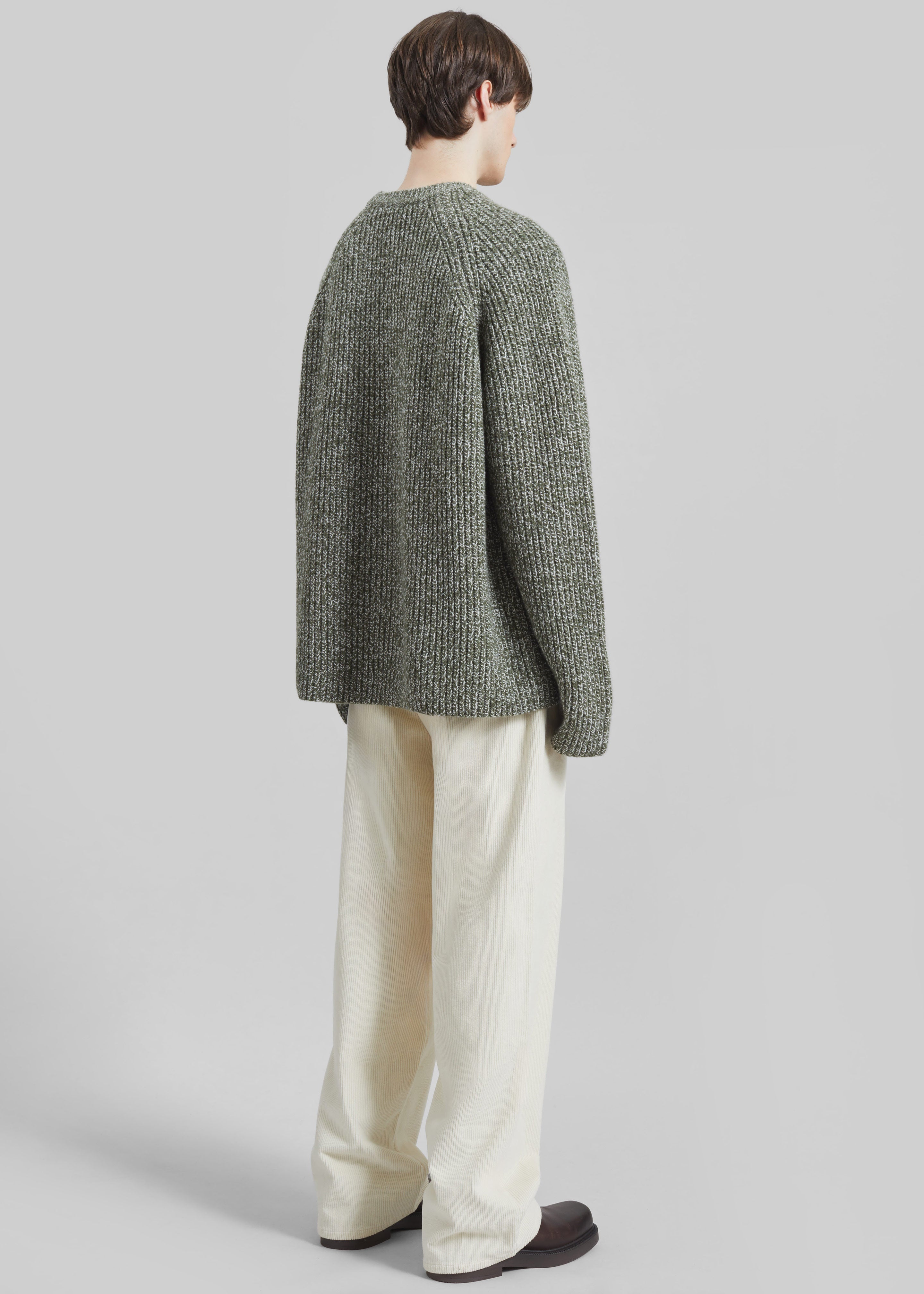 Carter Crew Neck Sweater - Olive/White - 9