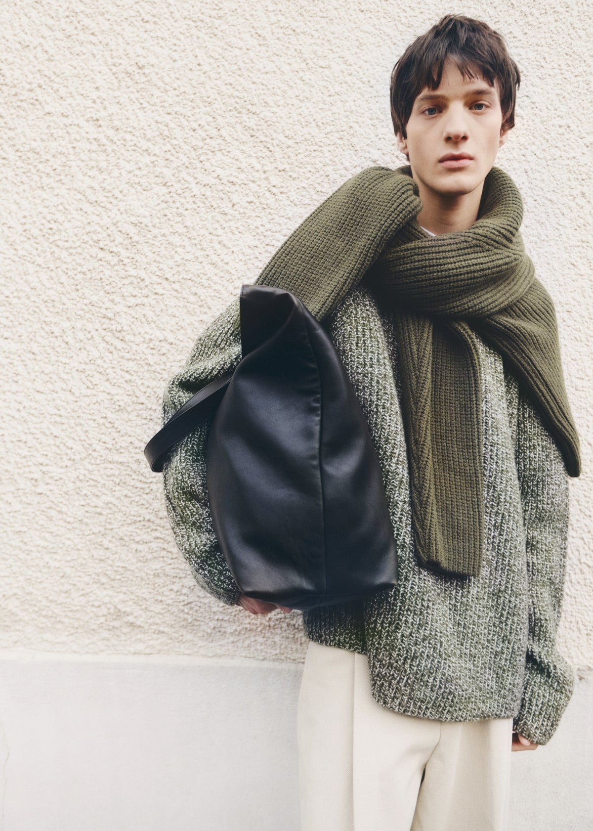 Carter Crew Neck Sweater - Olive/White - 8