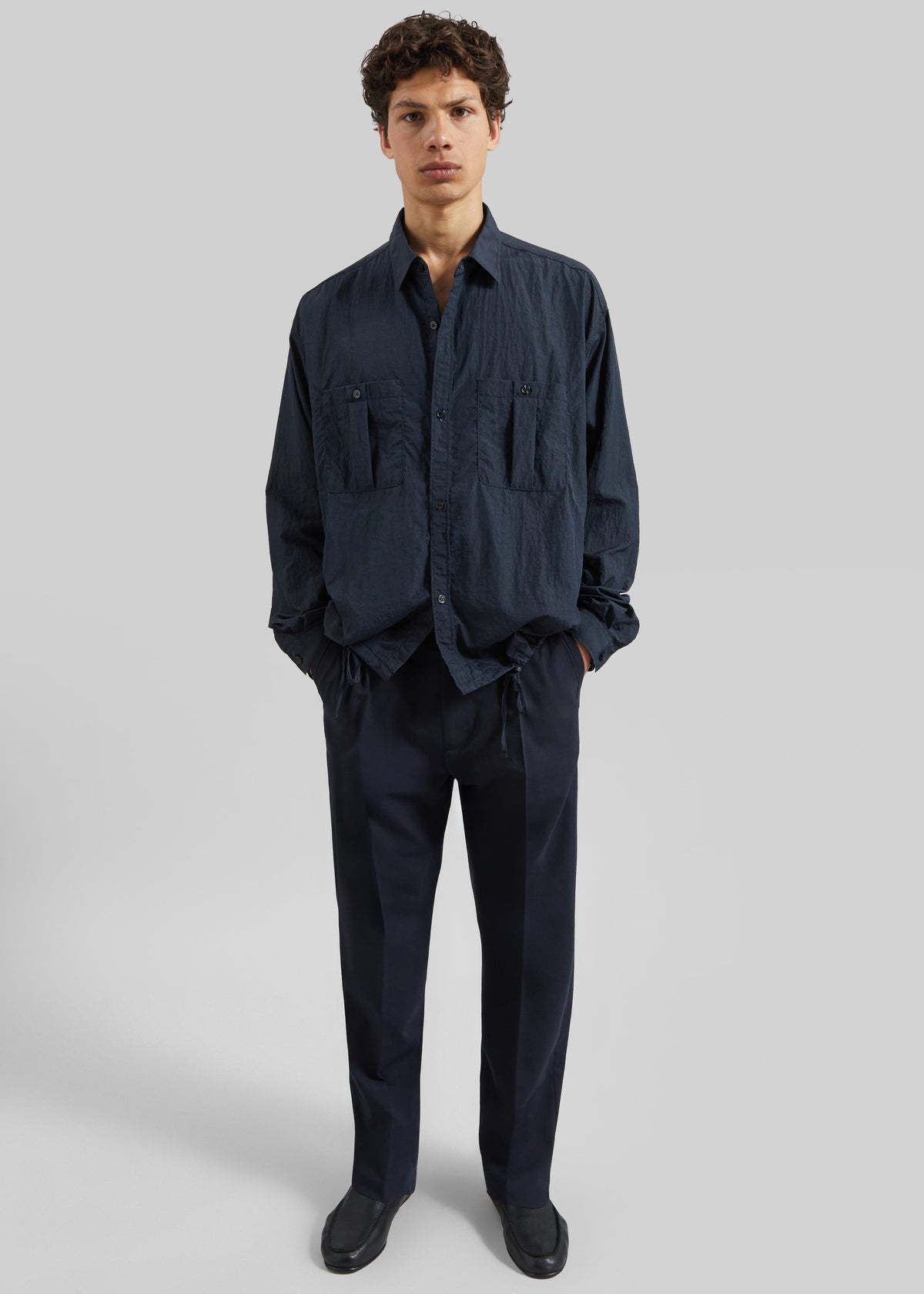 Casares Drawstring Shirt - Navy - 2